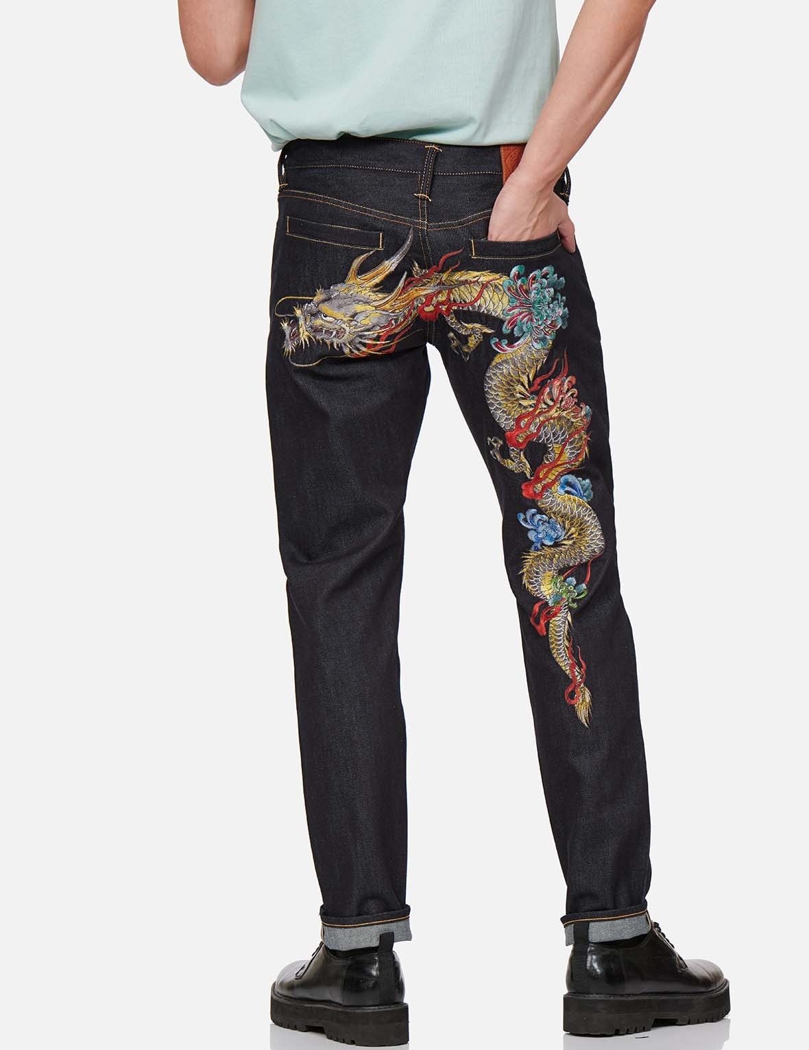DRAGON EMBROIDERED CARROT FIT JEANS #2017 - 3
