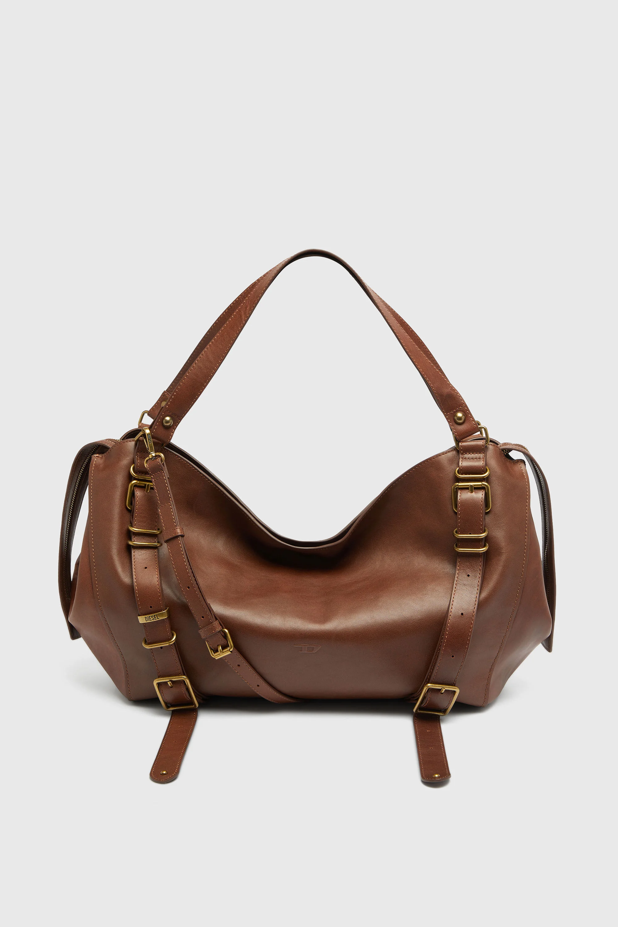 D-ONE-LARGE TOP-HANDLE BAG IN TREATED LEATHER - 1
