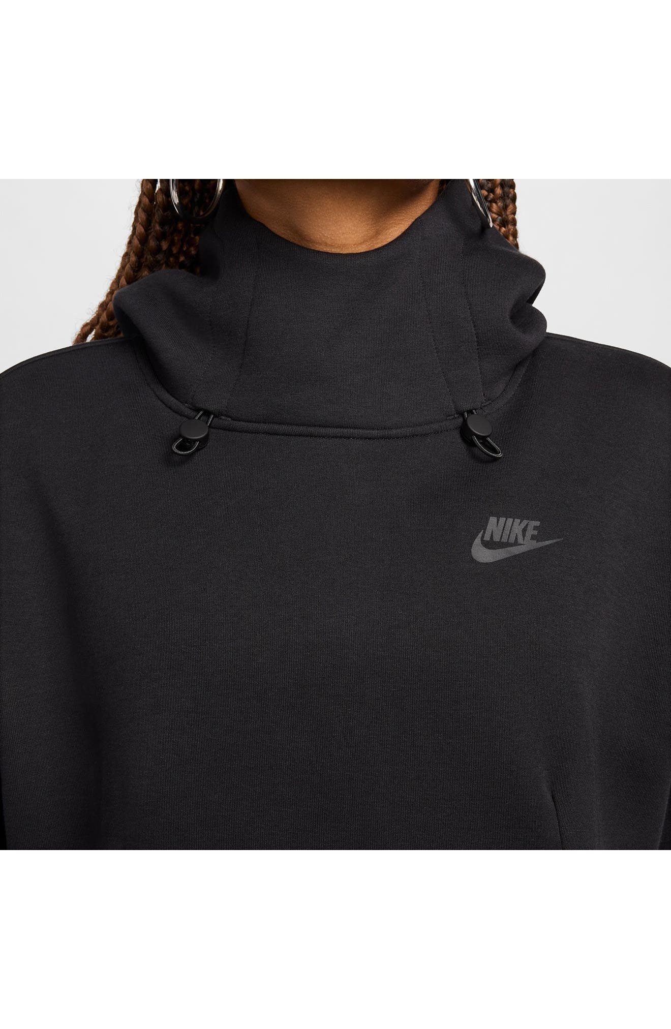 Nike Sportswear Oversize Tech Fleece Hoodie in Black/Black at Nordstrom - 9