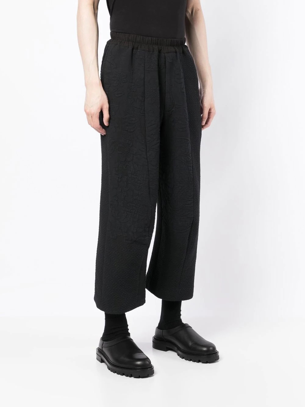 jacquard elasticated-waist trousers - 3