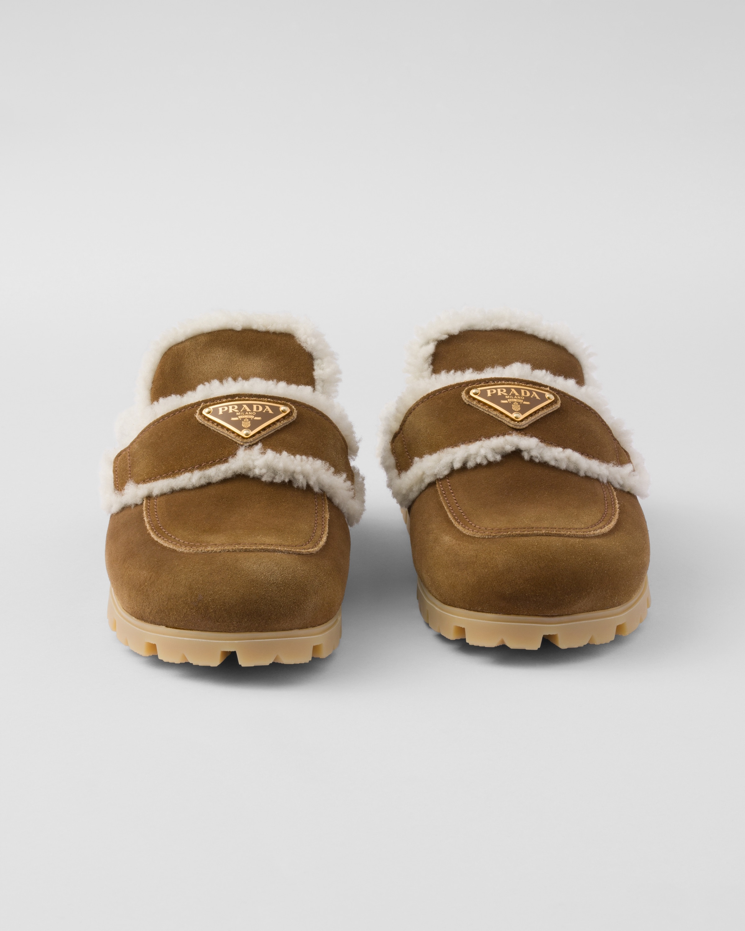 Suede and shearling slippers - 6