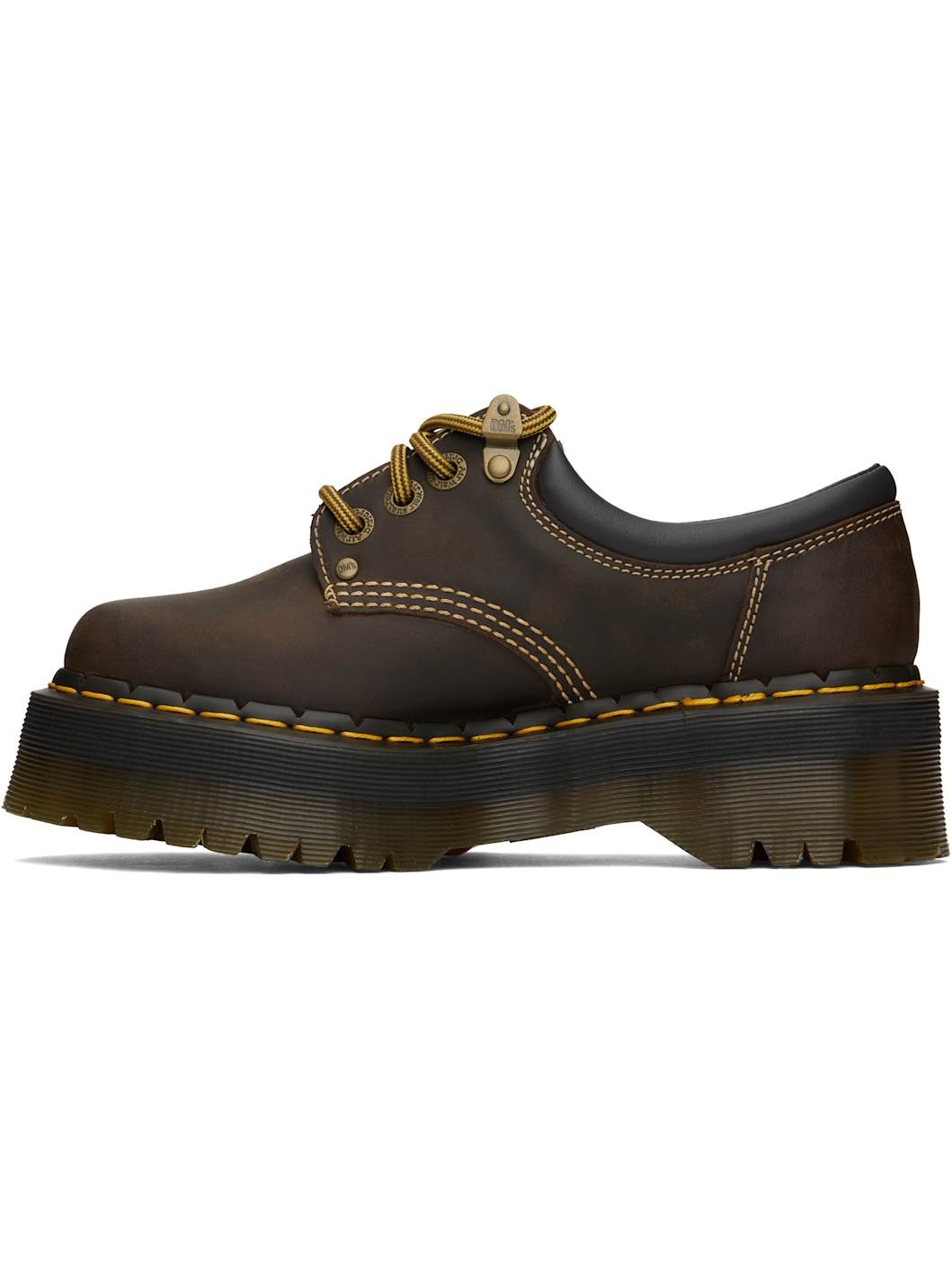 Brown 8053 Arc Crazy Horse Leather Platform Derbys - 3
