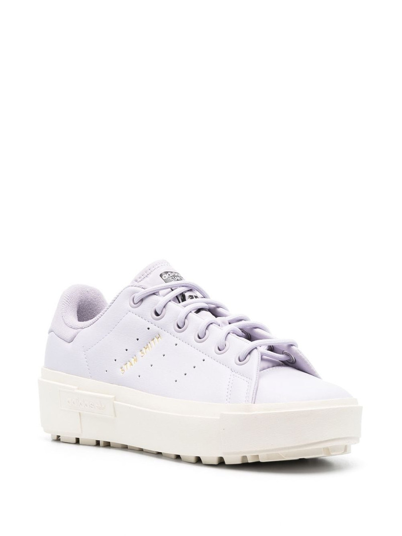 adidas logo stamp low-top leather trainers outlook