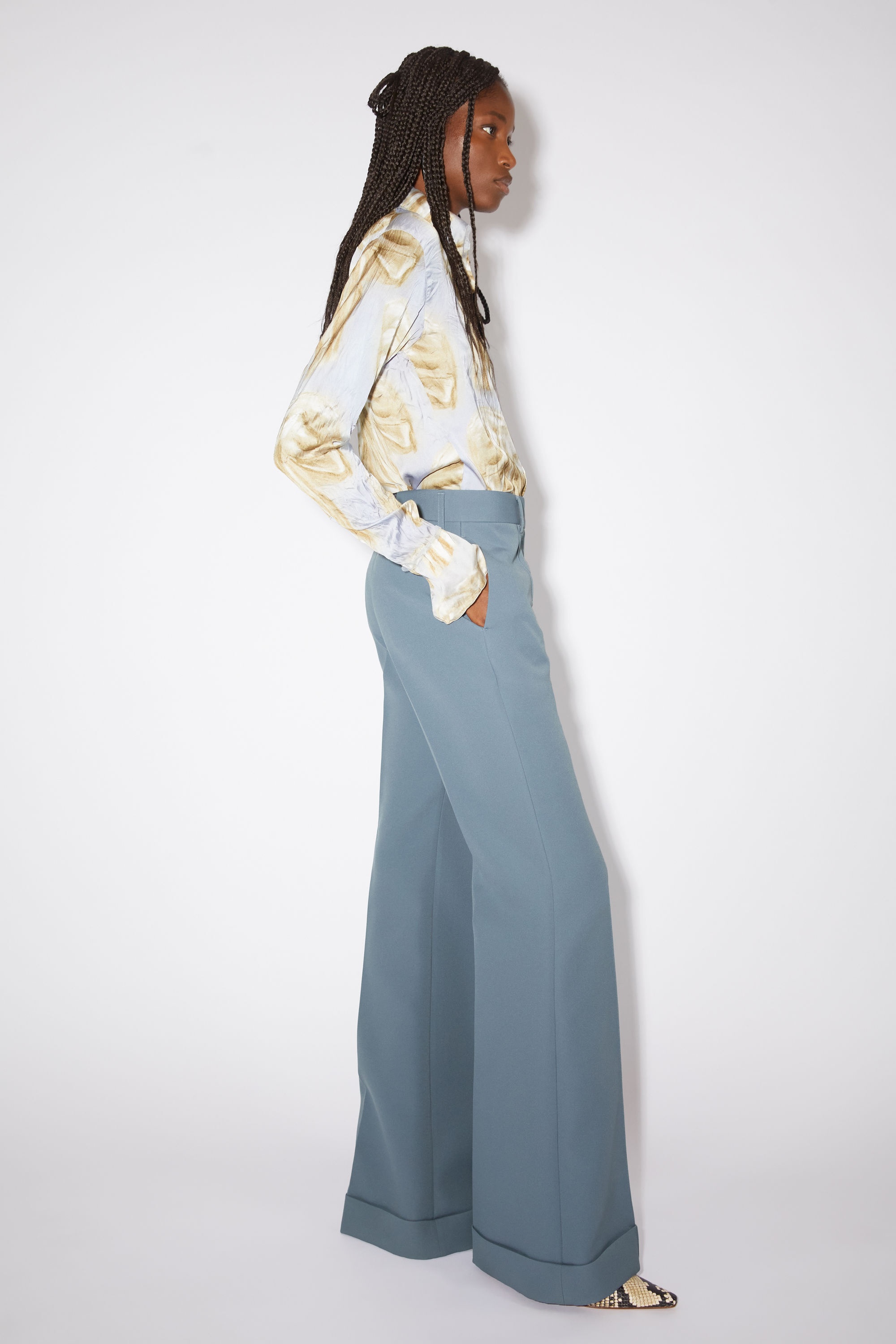 Tailored trousers - Dusty blue - 4