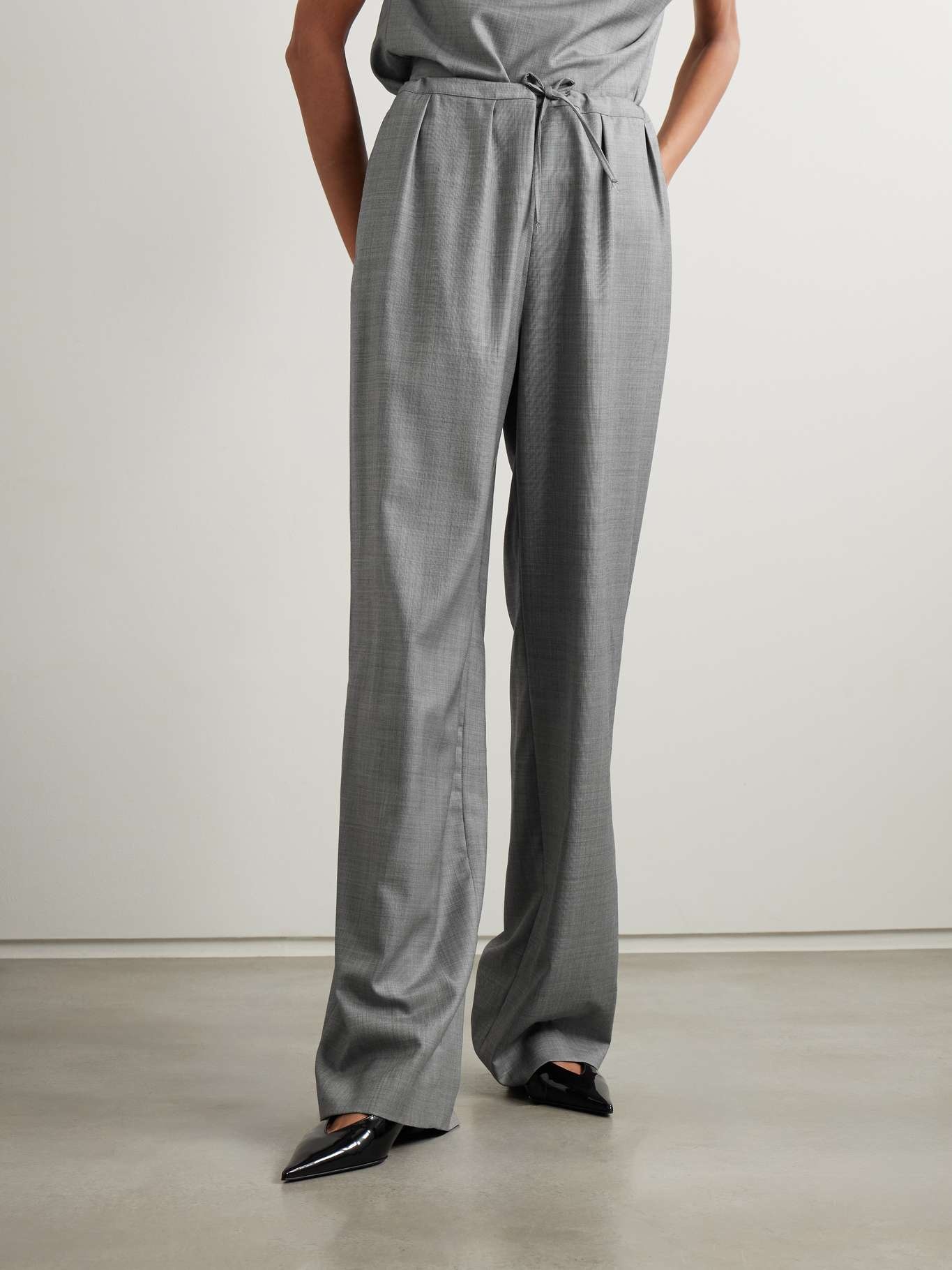 Wool-twill straight-leg pants Light gray - 3