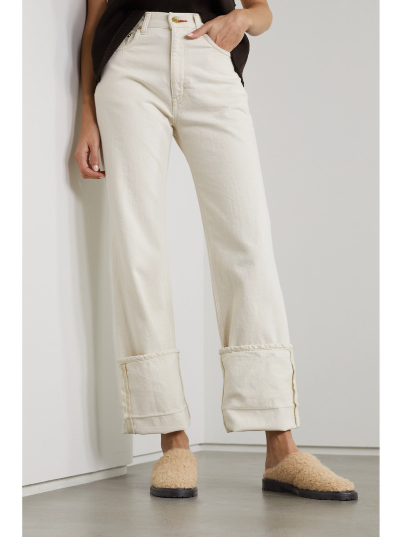 STAUD Astro Quilted Faux Shearling Mules outlook