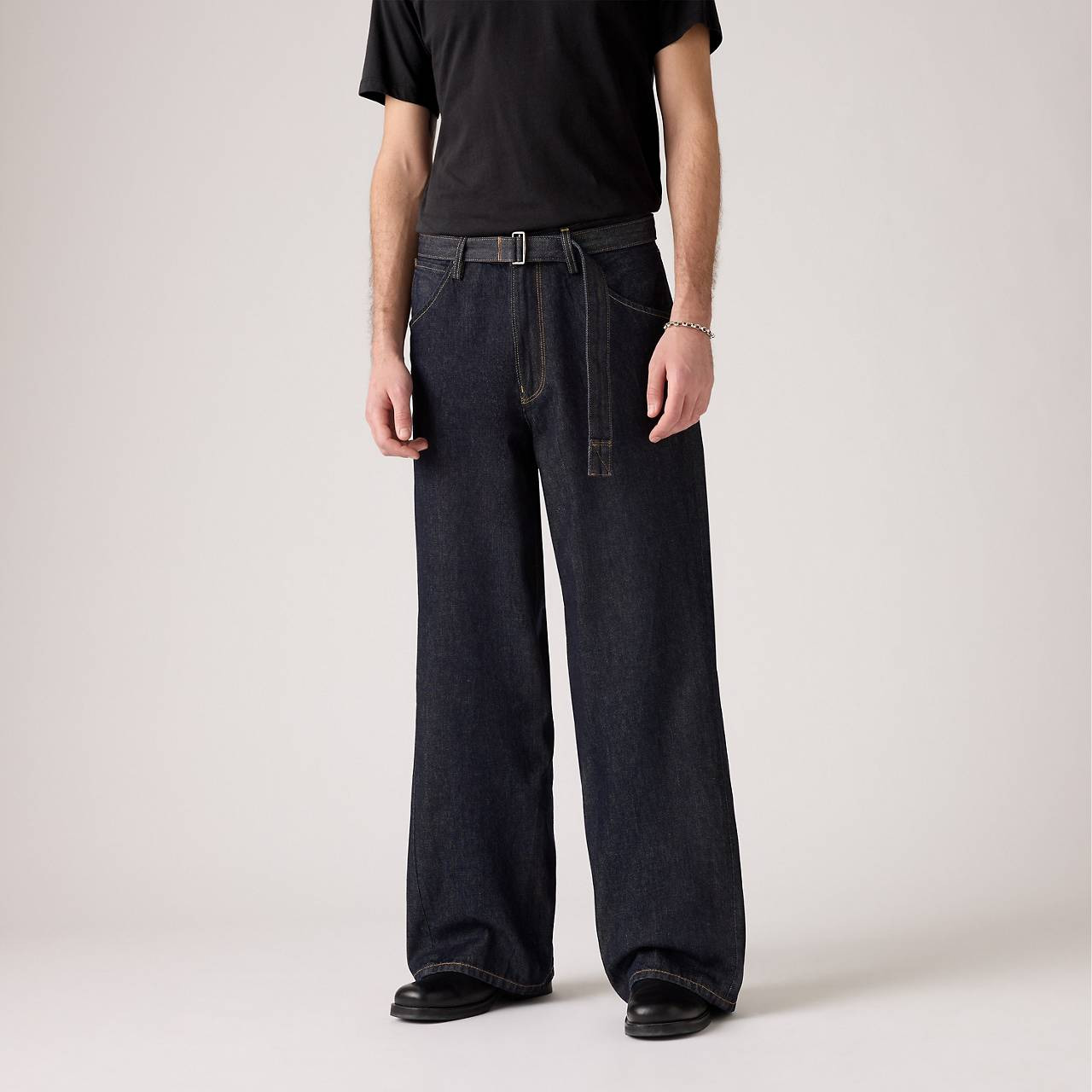 TWISTED BAGGY WIDE LEG MEN'S JEANS - 4