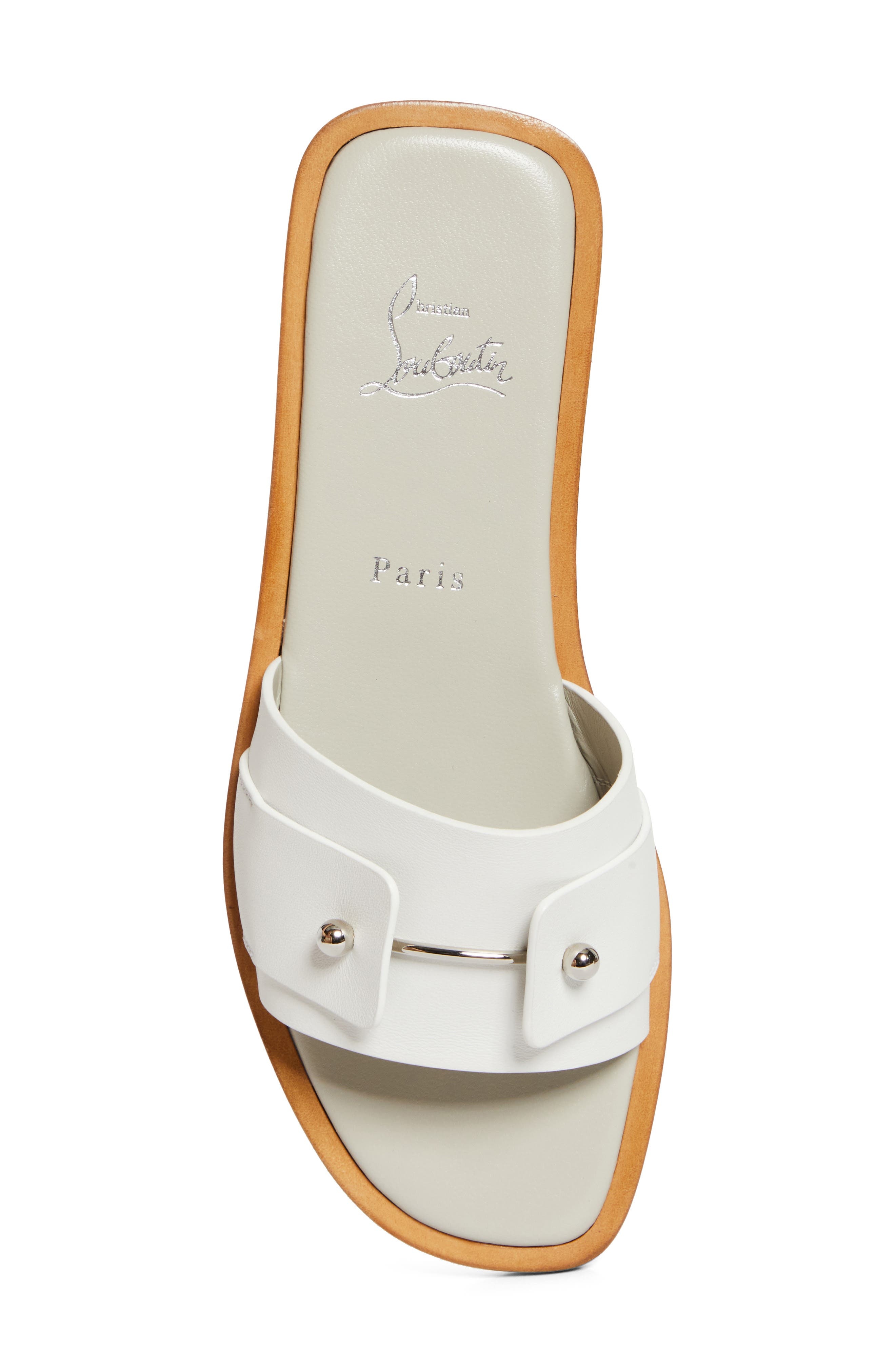 Christian Louboutin Chambelimule Donna Slide Sandal in Bianco/Craie at Nordstrom - 5