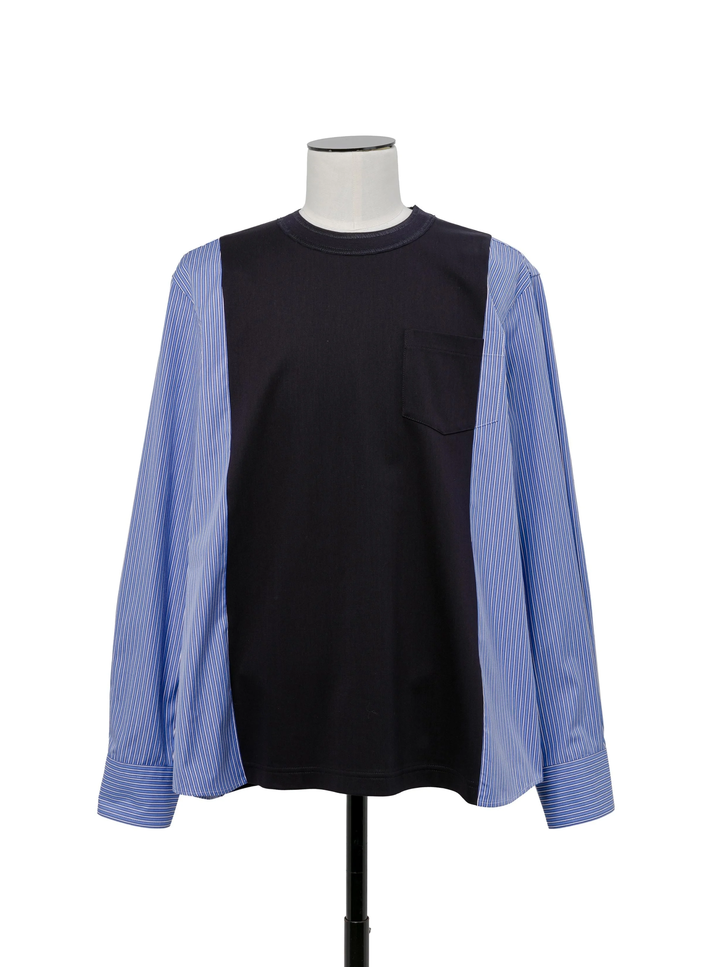 Poplin x Cotton Jersey L/S T-Shirt - 1