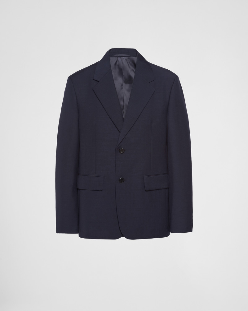 Single-breasted wool and mohair jacket 1