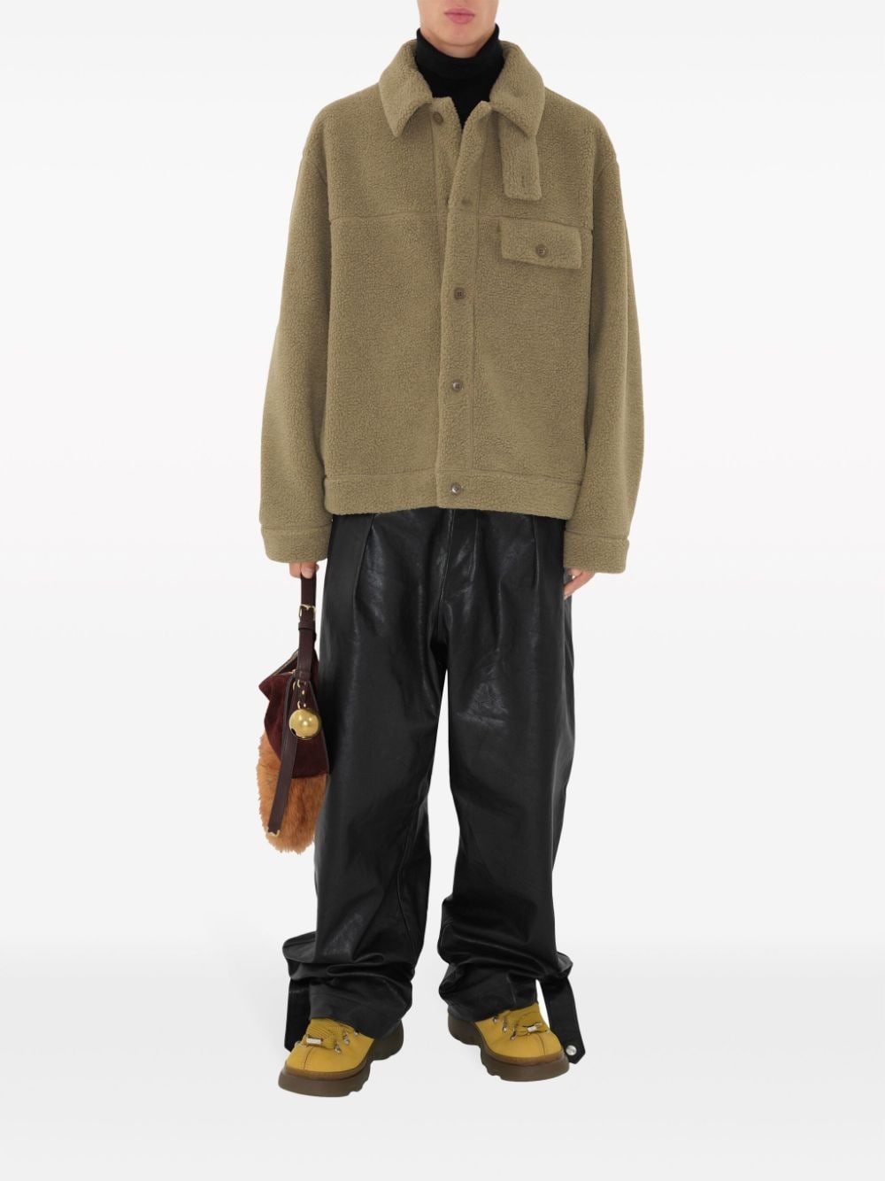 long-sleeve fleece overshirt - 2