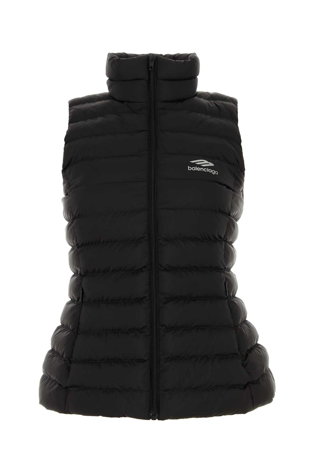 Balenciaga Women Black Nylon Sleeveless Jacket - 1