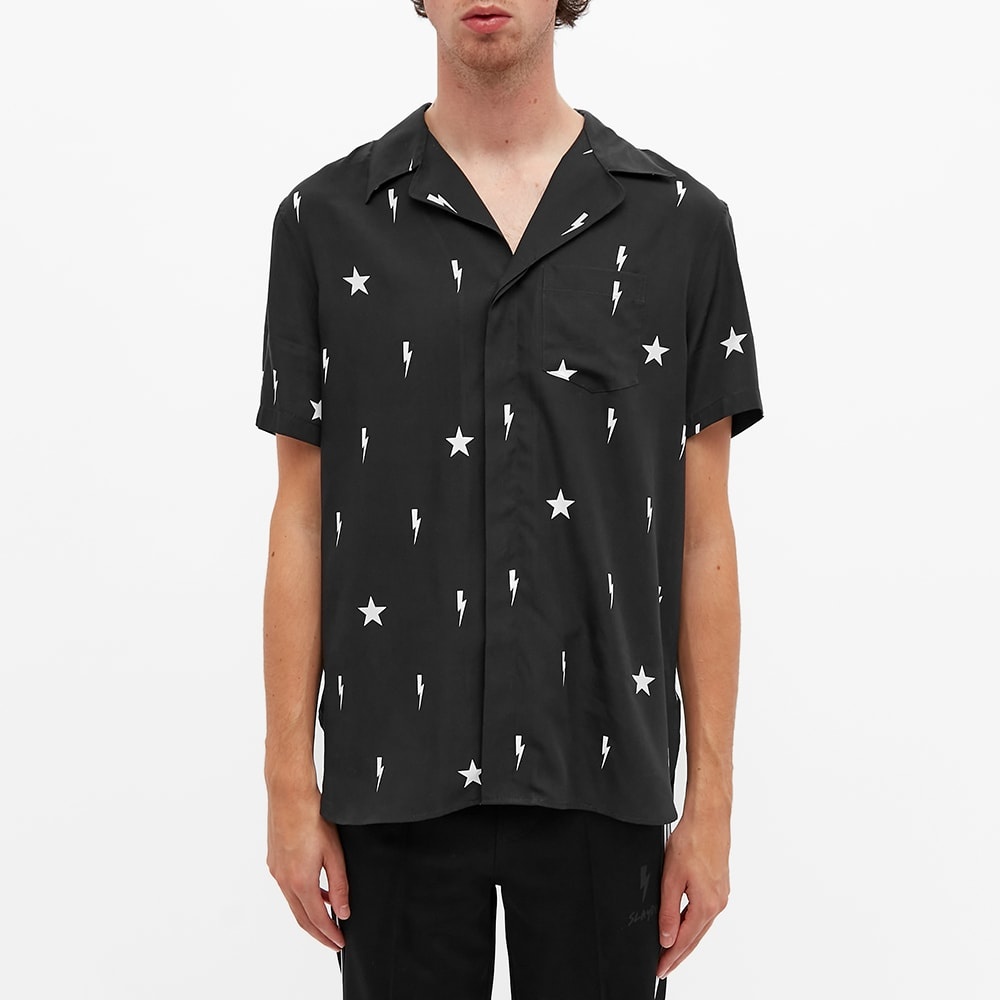 Neil Barrett All Over Print Lightning Bolt Vacation Shirt - 4