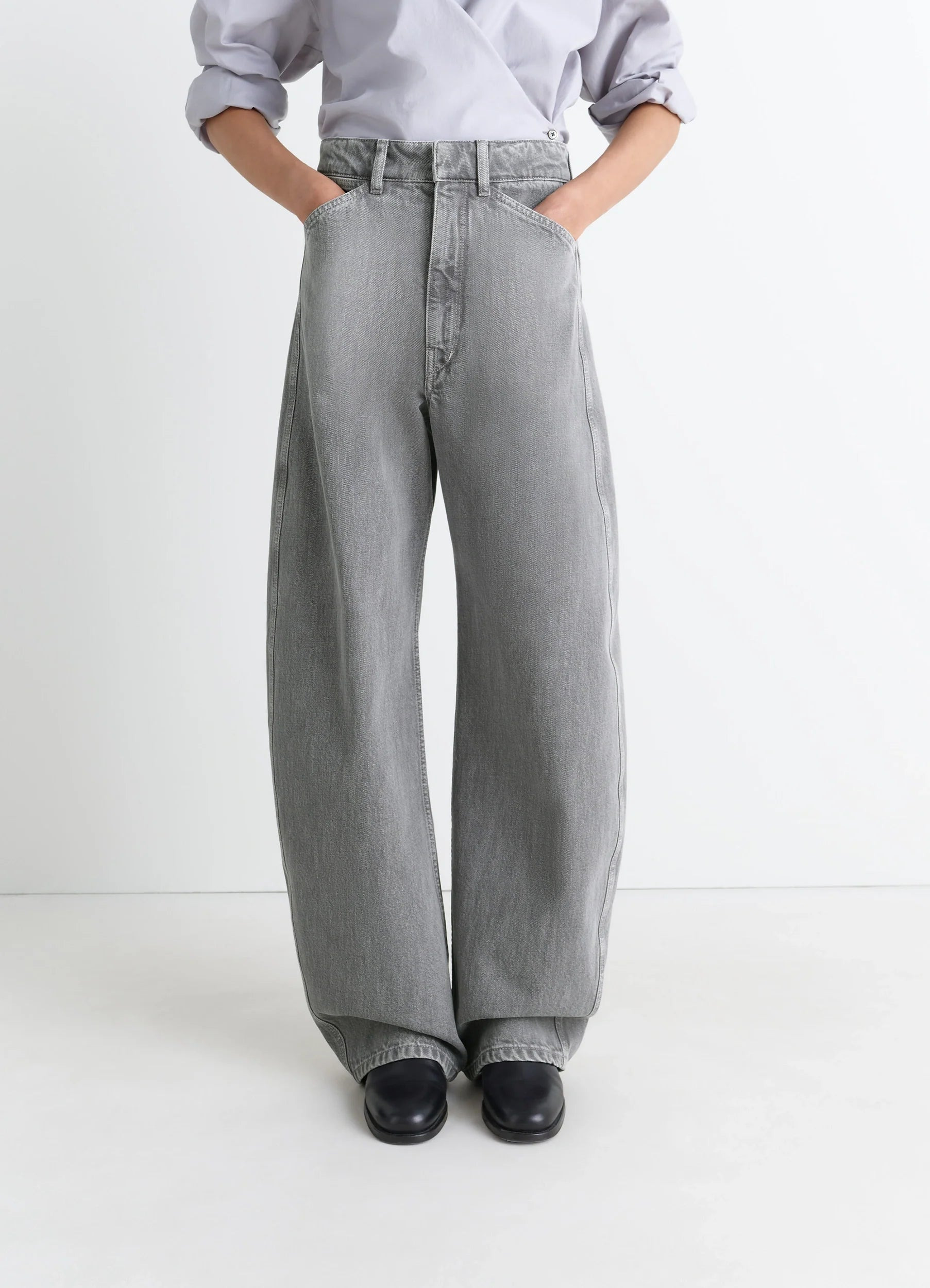 HIGH WAISTED CURVED PANTS - 3