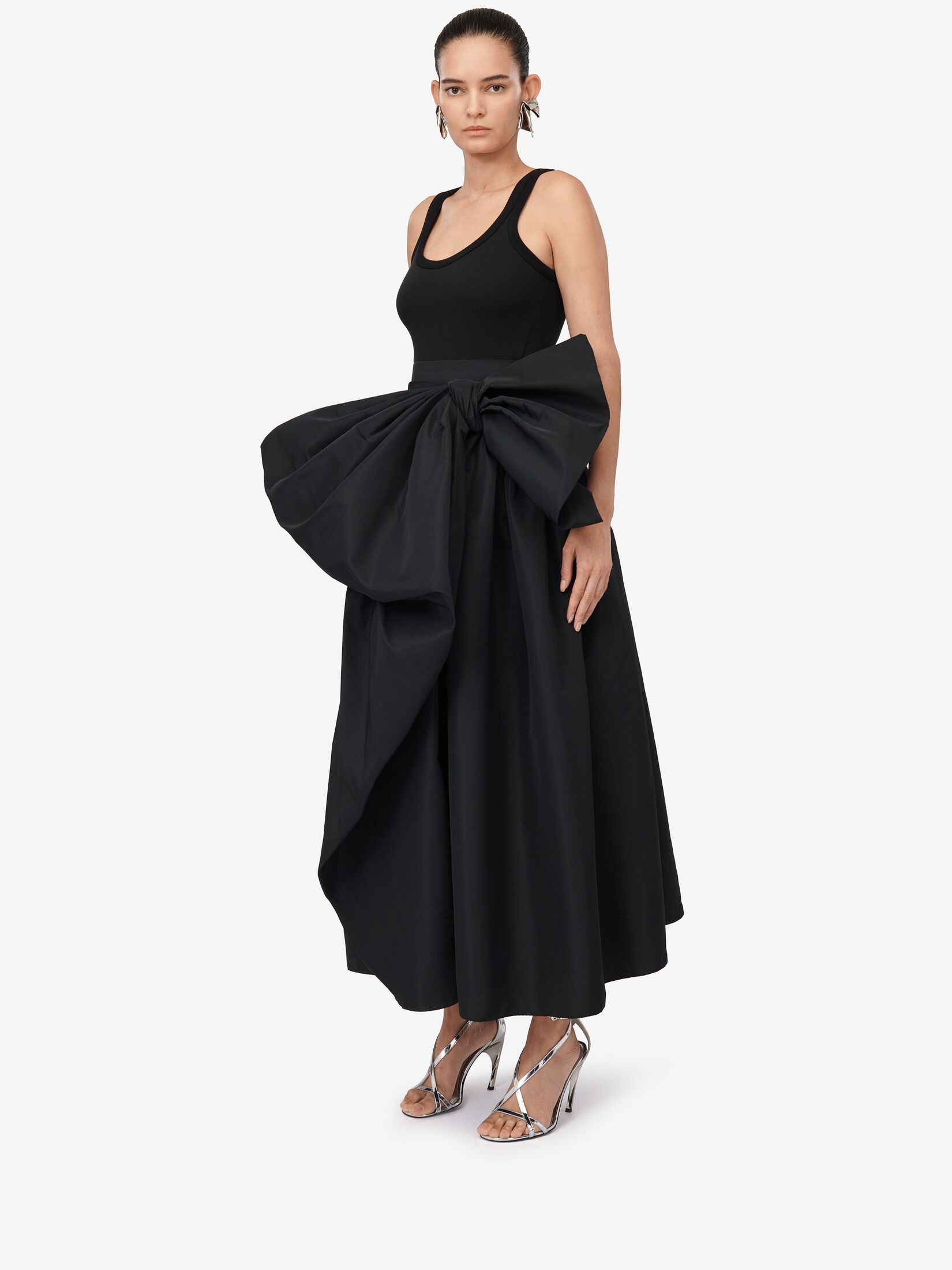 Women's Hybrid Bow Dress in Black - 4