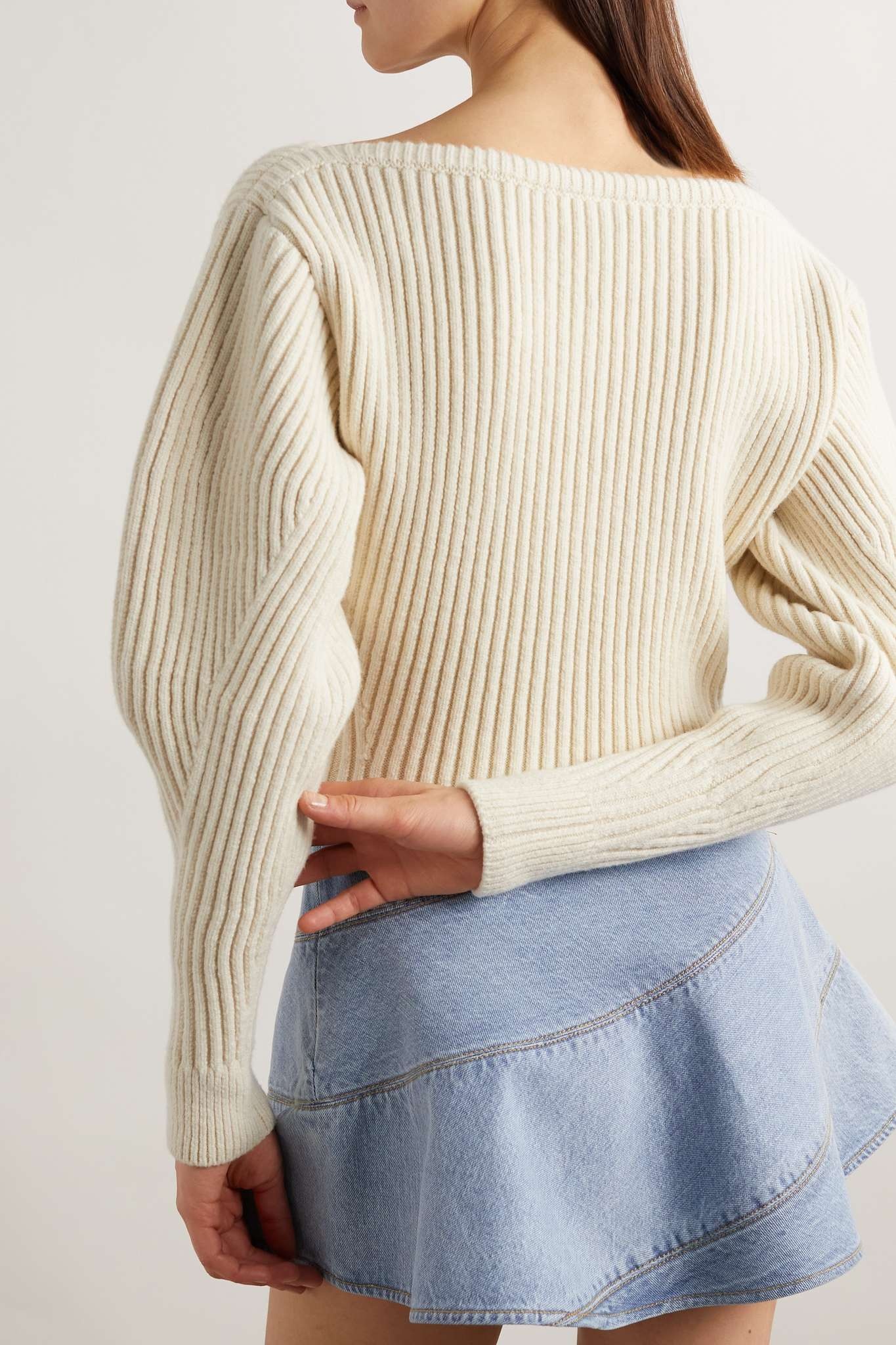 Ribbed wool and cashmere-blend sweater - 4