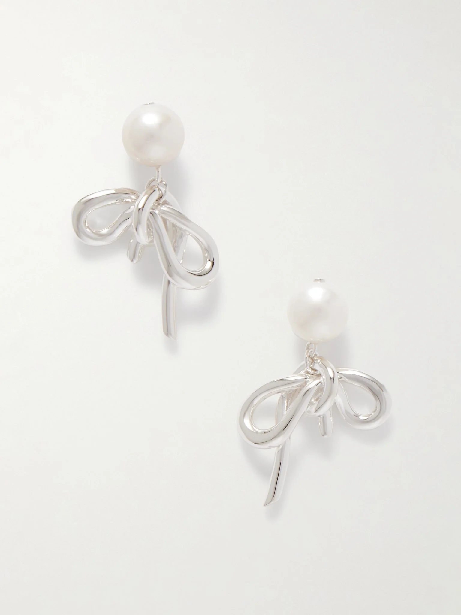 Once in a Blue Moon recycled silver pearl earrings Silver - 1
