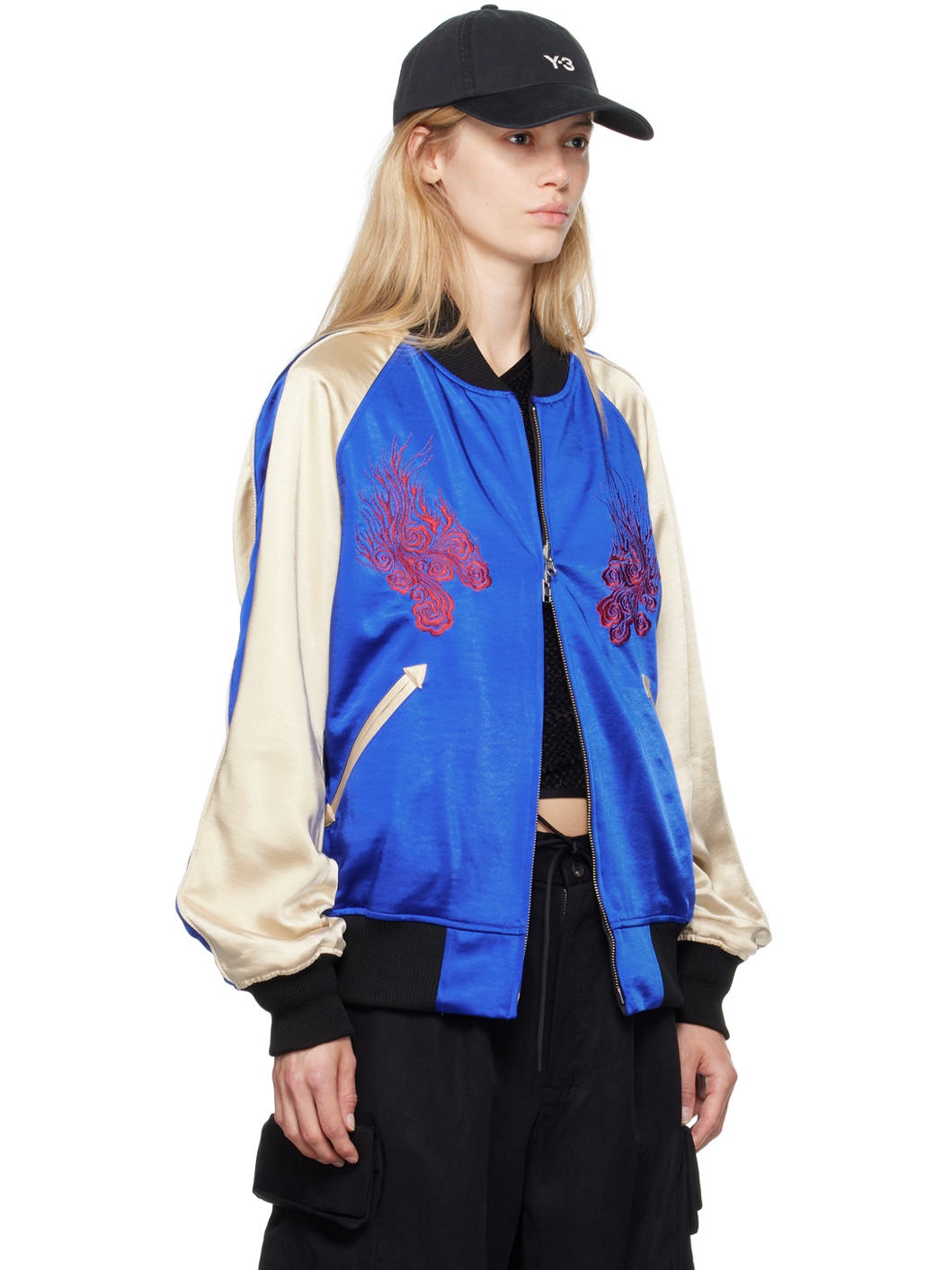 Blue & Black JFA Edition Souvenir Reversible Bomber Jacket - 2
