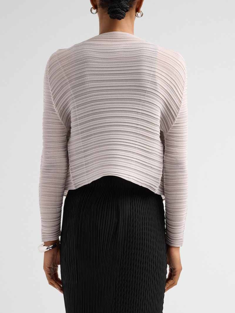 Women's Jiggly Pleats Cardigan - Light Gray 3