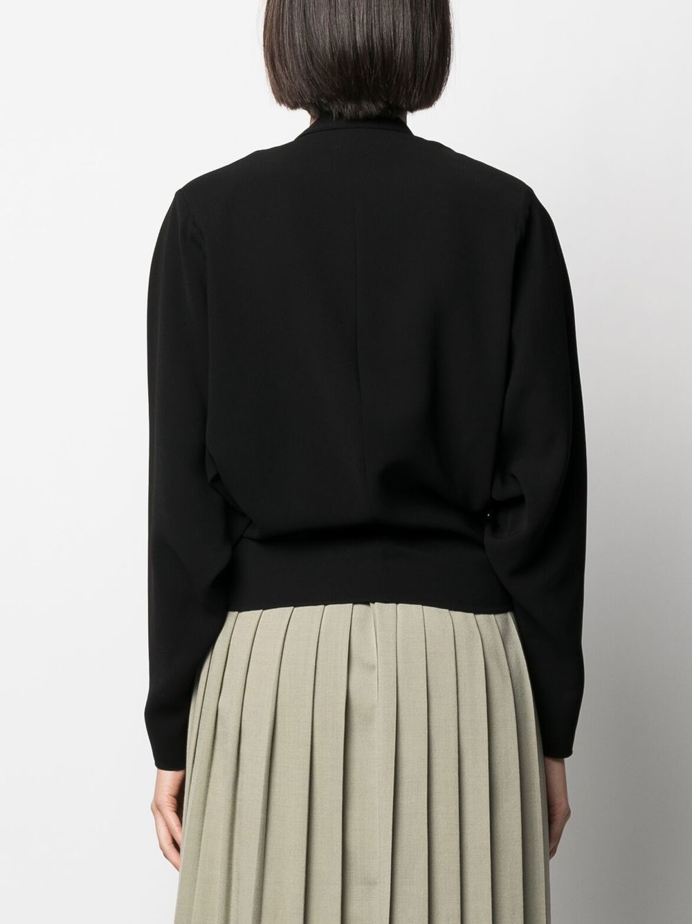 cowl-neck long-sleeve blouse - 4