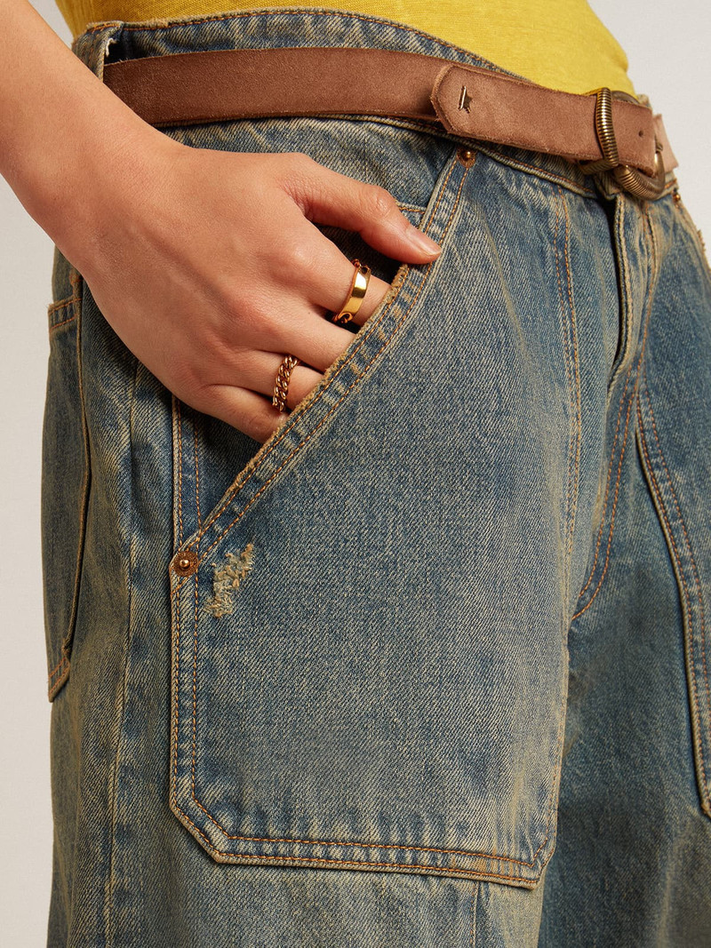 Golden Goose Ring in old gold color with regular links outlook