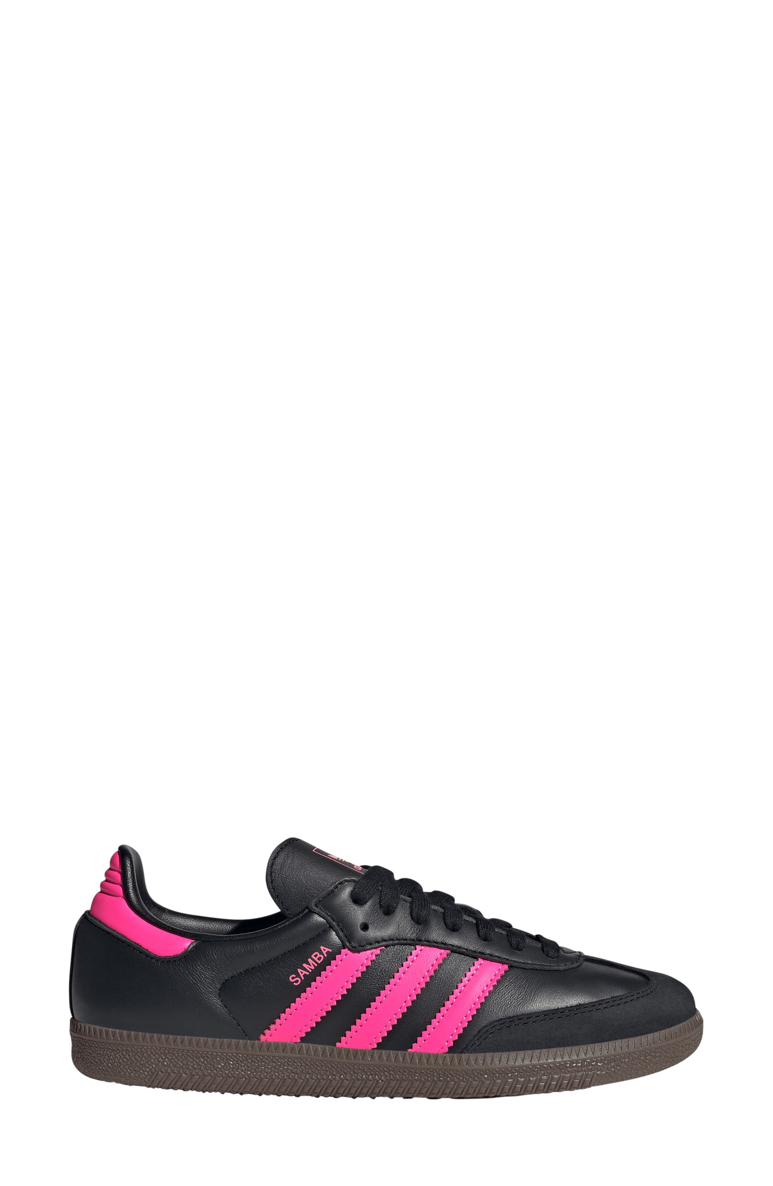 adidas Samba OG Sneaker in Black/Lucid Pink/Gum at Nordstrom - 3