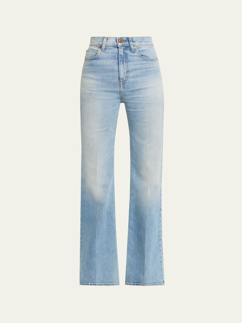 The Crease Flared Jeans in Beach Indigo 1