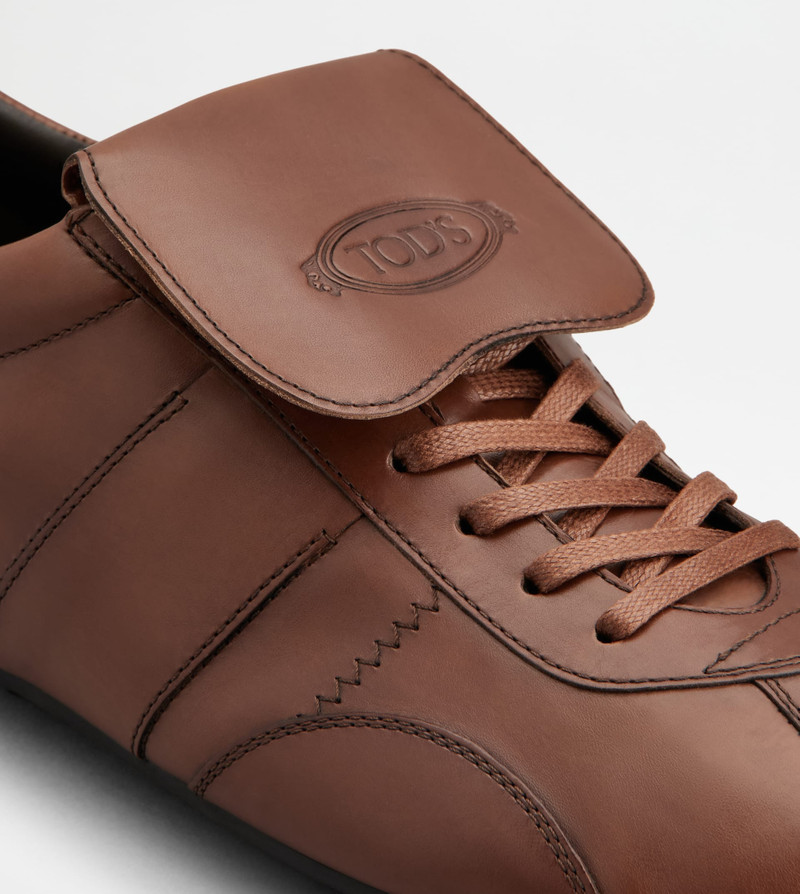 TOD'S T-MARATHON SNEAKERS IN LEATHER - BROWN 5