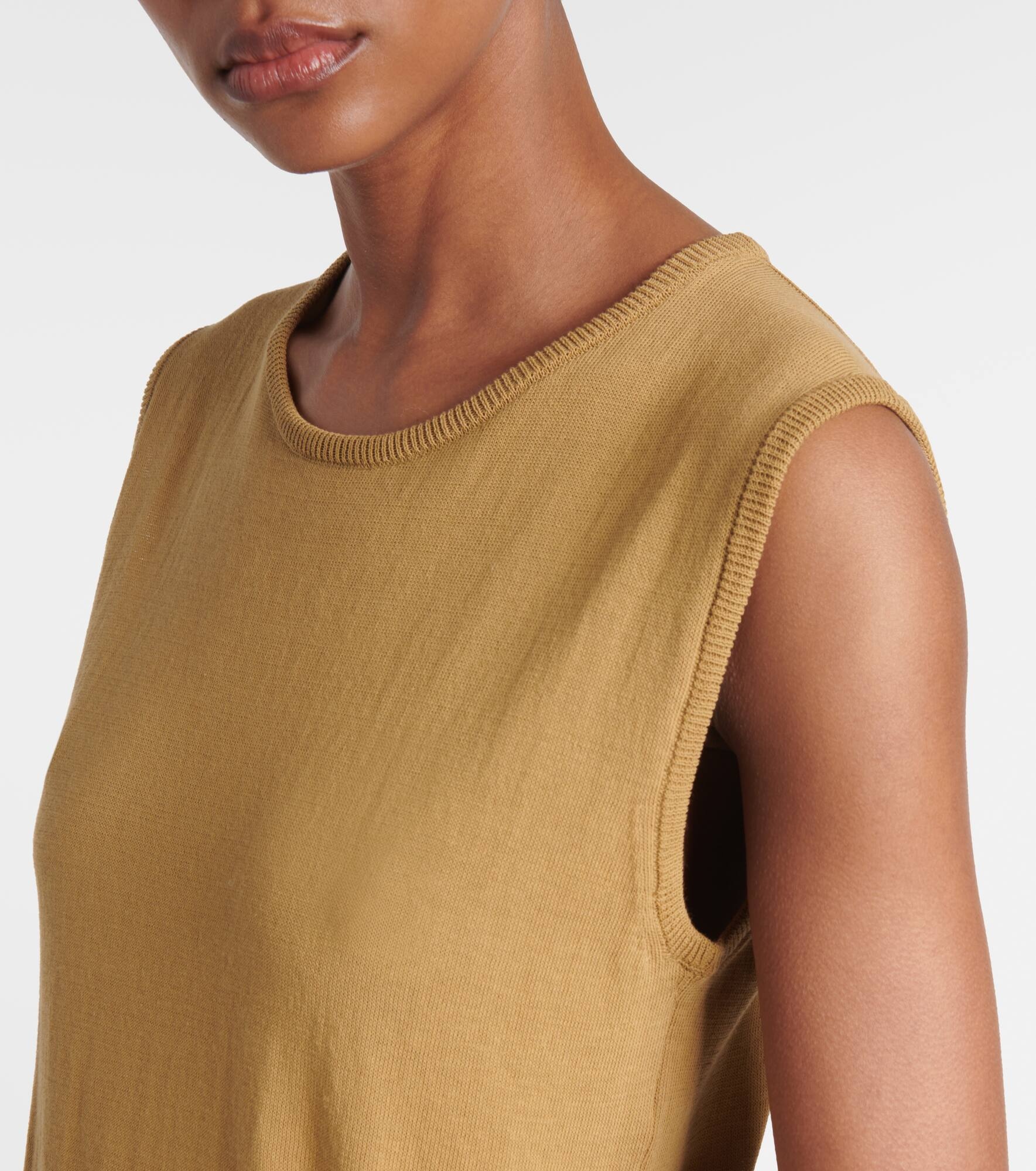 Knitted tie-detail cotton top - 4
