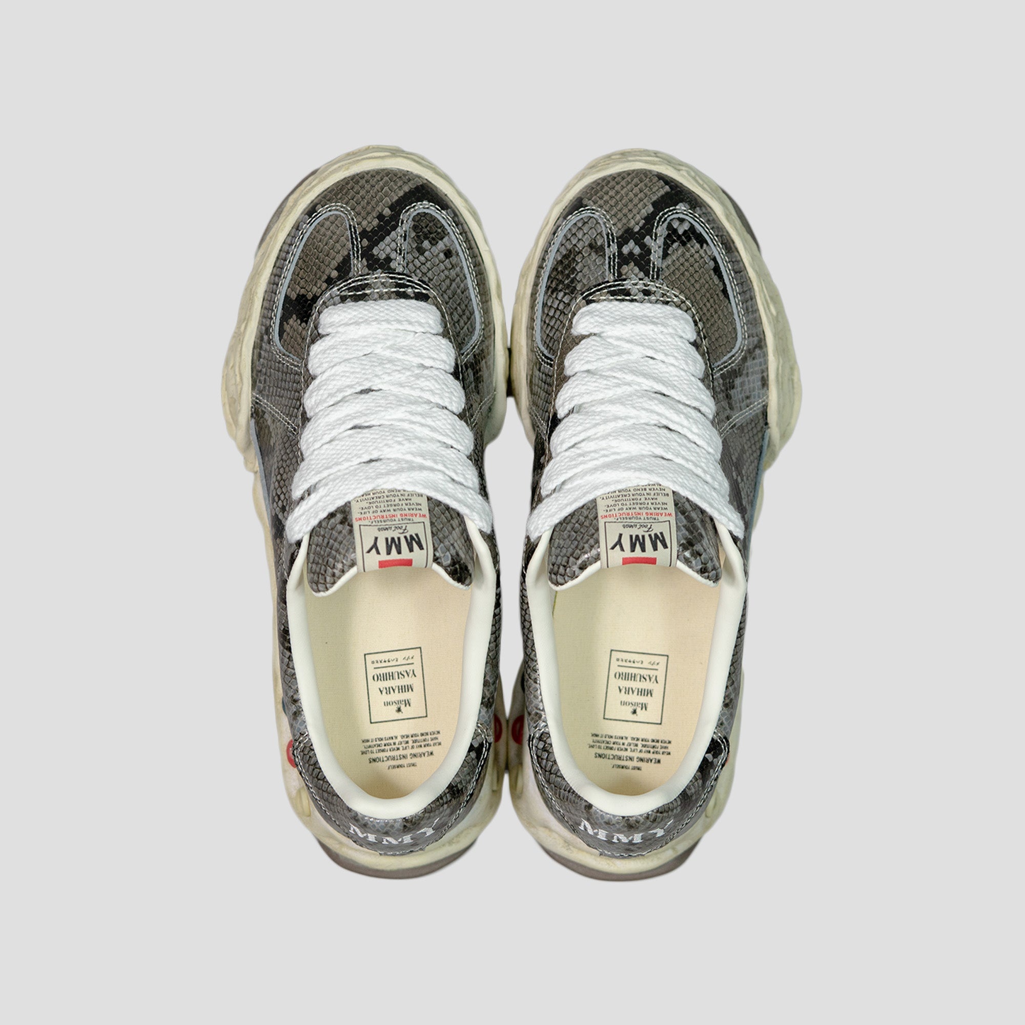 HERBIE OG SOLE PRINTED PYTHON LEATHER LOW-TOP SNEAKERS - 3
