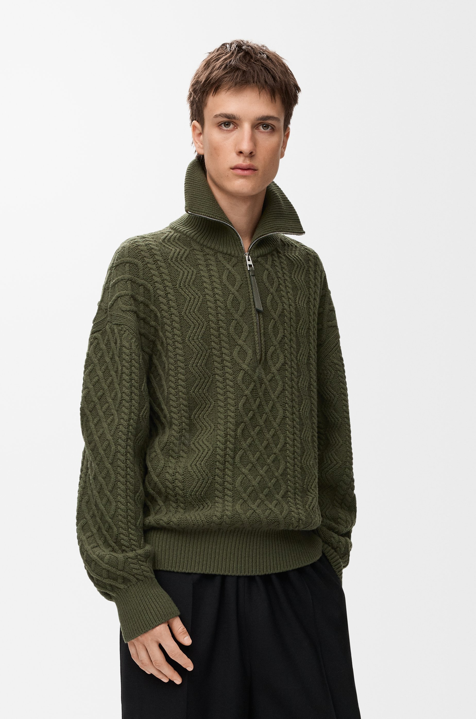 Zip-up sweater in wool - 3