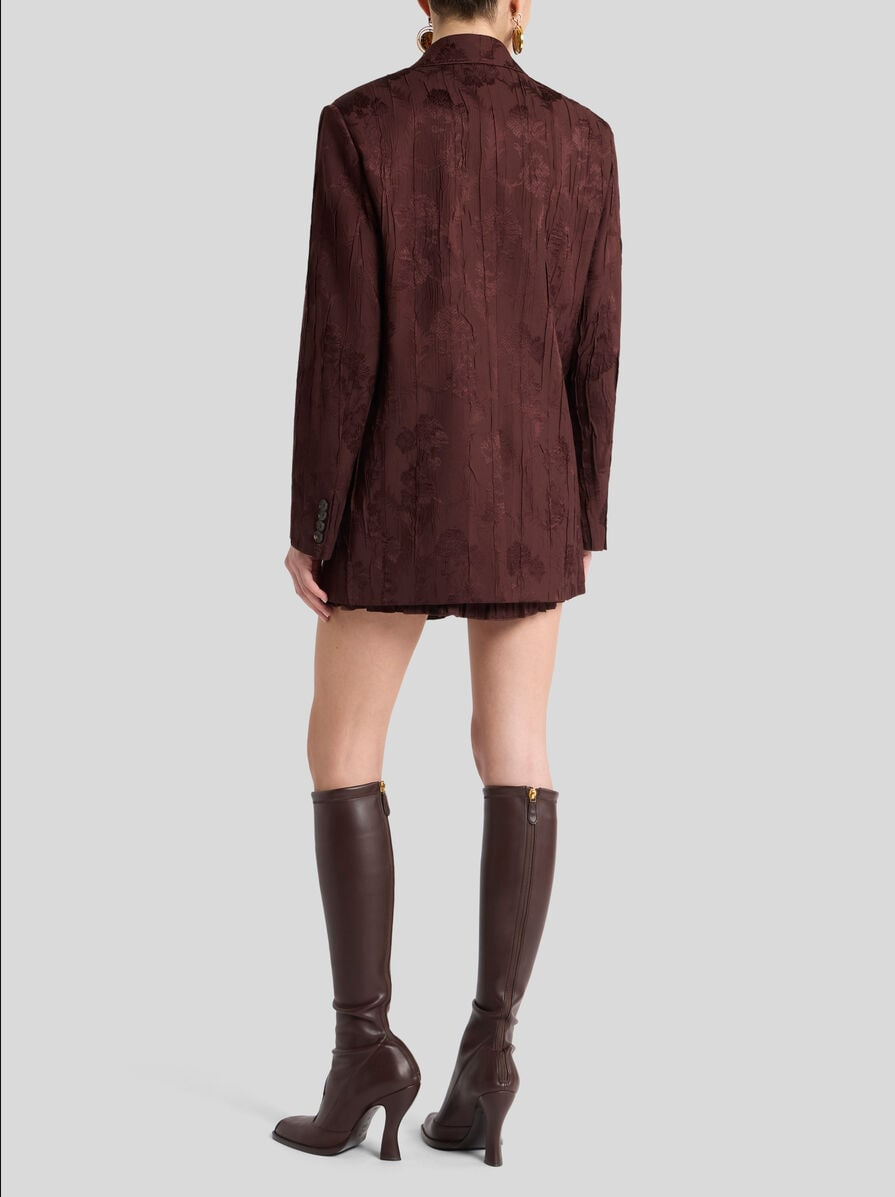 DOUBLE-BREASTED WOOL-BLEND BARK-EFFECT JACKET - 4