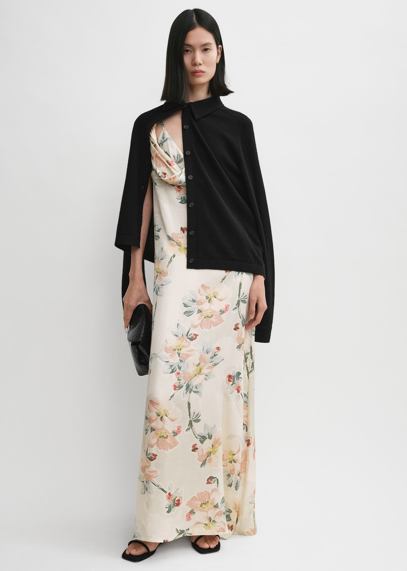 Totême Twist drape dress washed floral outlook