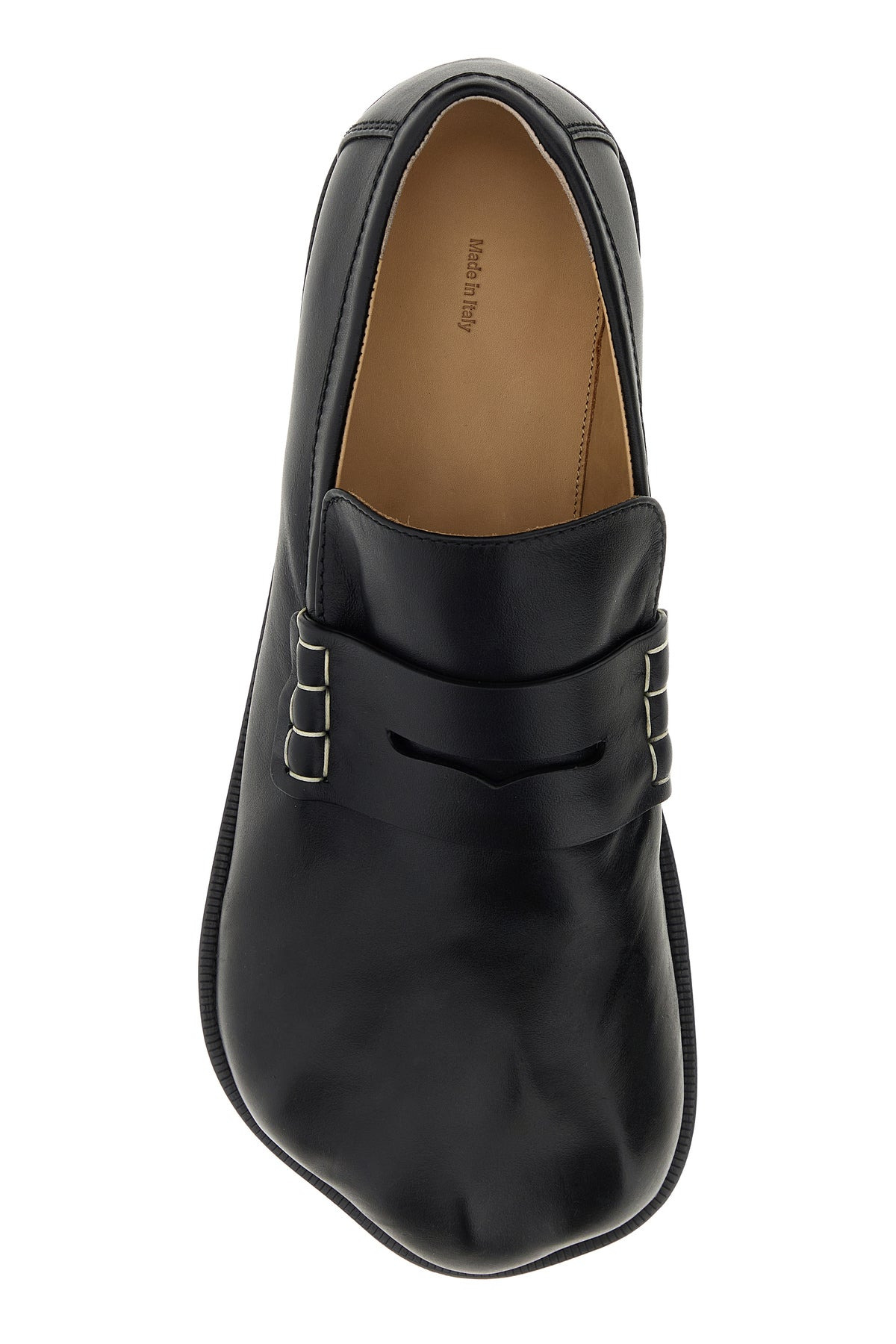 Black leather Paw loafers - 4