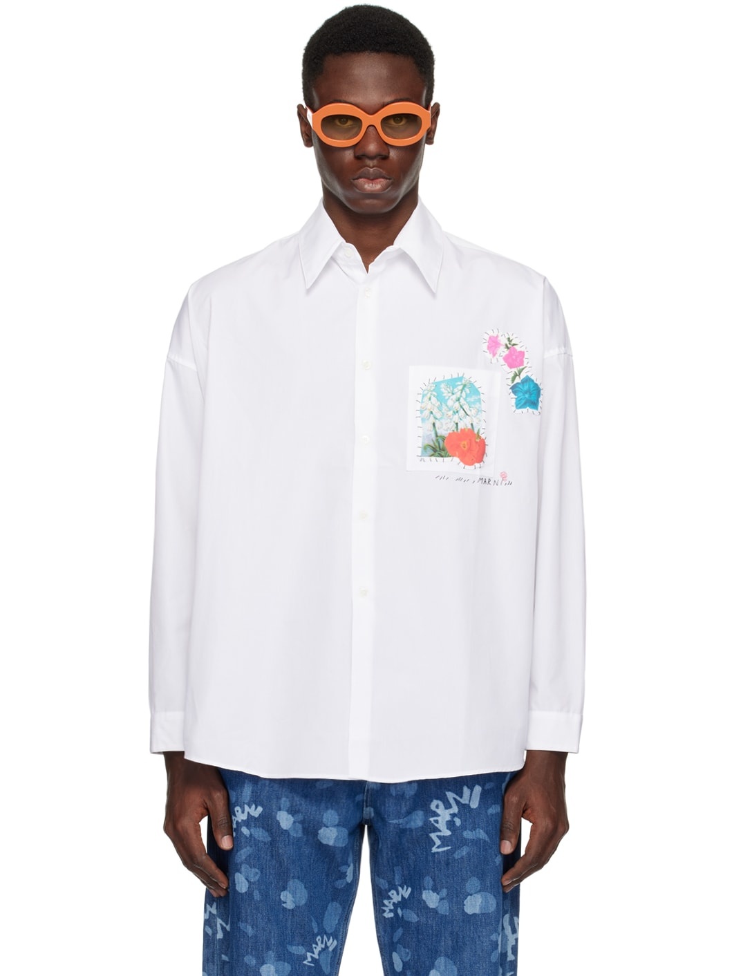 White Embroidered Shirt - 1