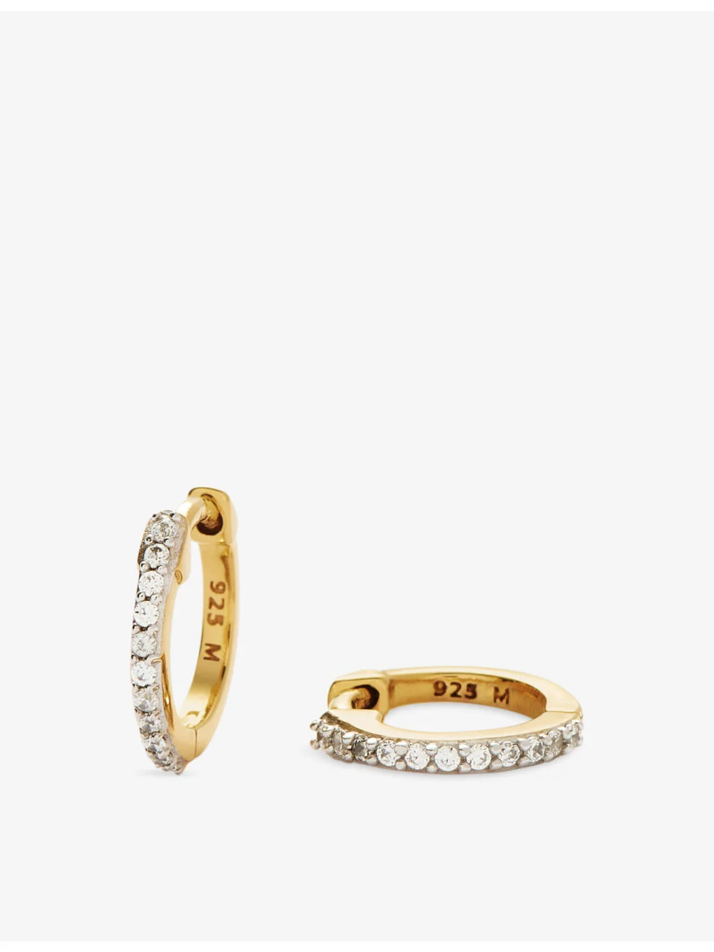 Classic Pave Huggies 18ct Gold Vermeil-Plated Sterling Silver Earrings - 1