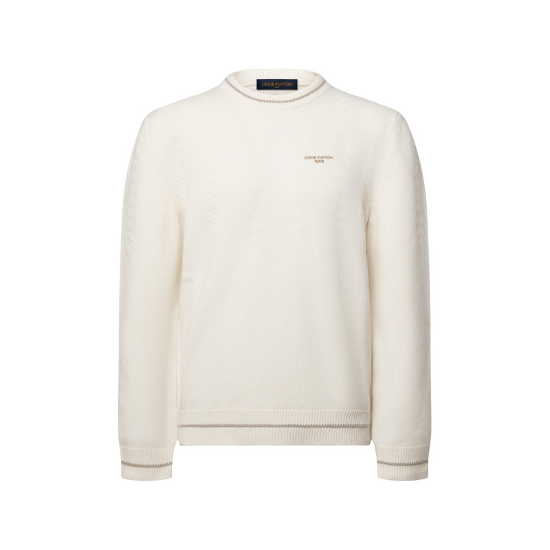 Long-Sleeved Cable Knit Crewneck 1
