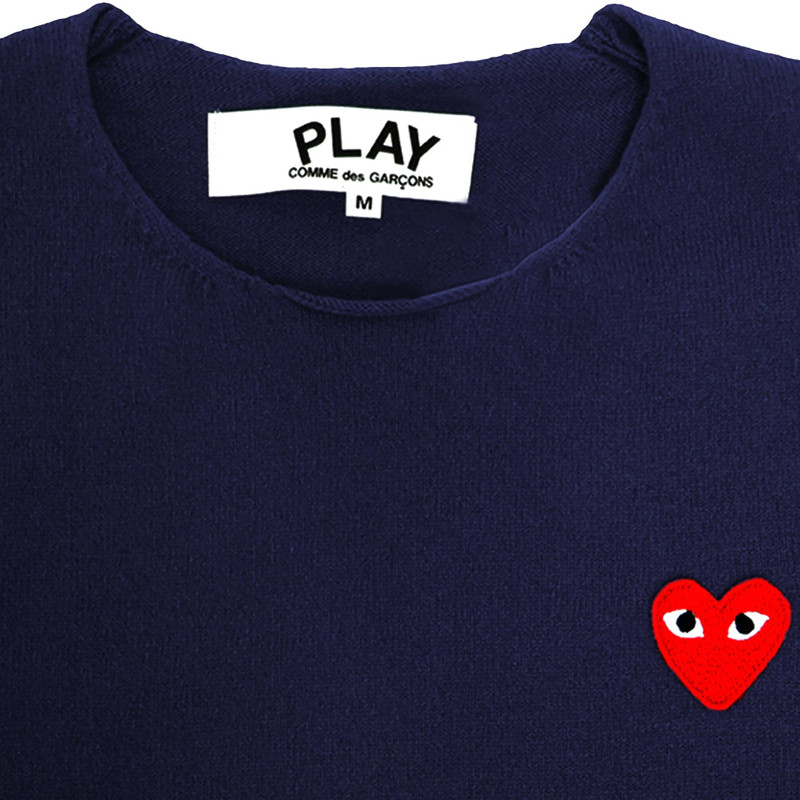 Comme des Garçons PLAY Comme des Garçons PLAY V-Neck Pullover Sweater 'Navy' outlook