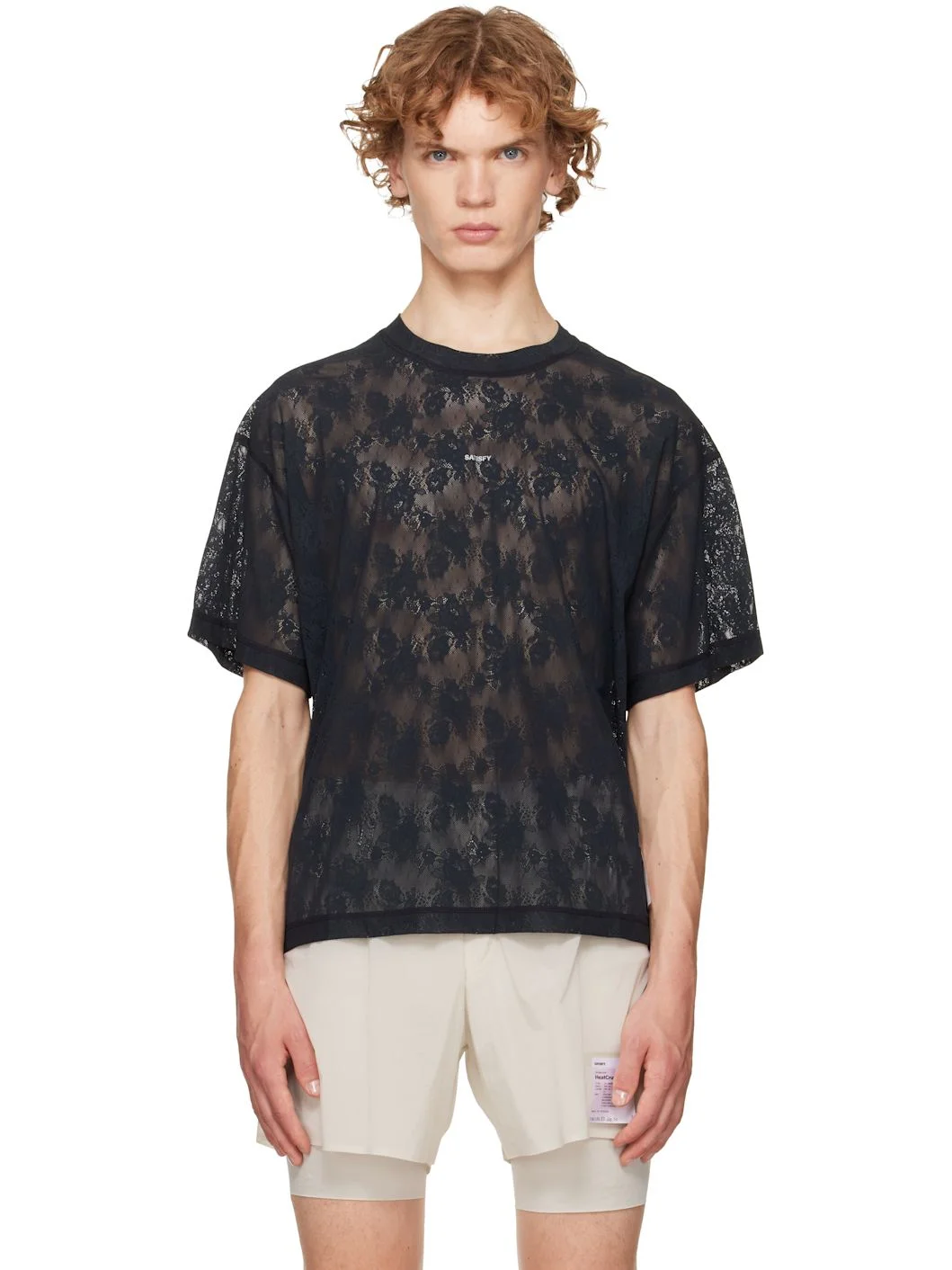 Black Space-Lace Running T-shirt - 1