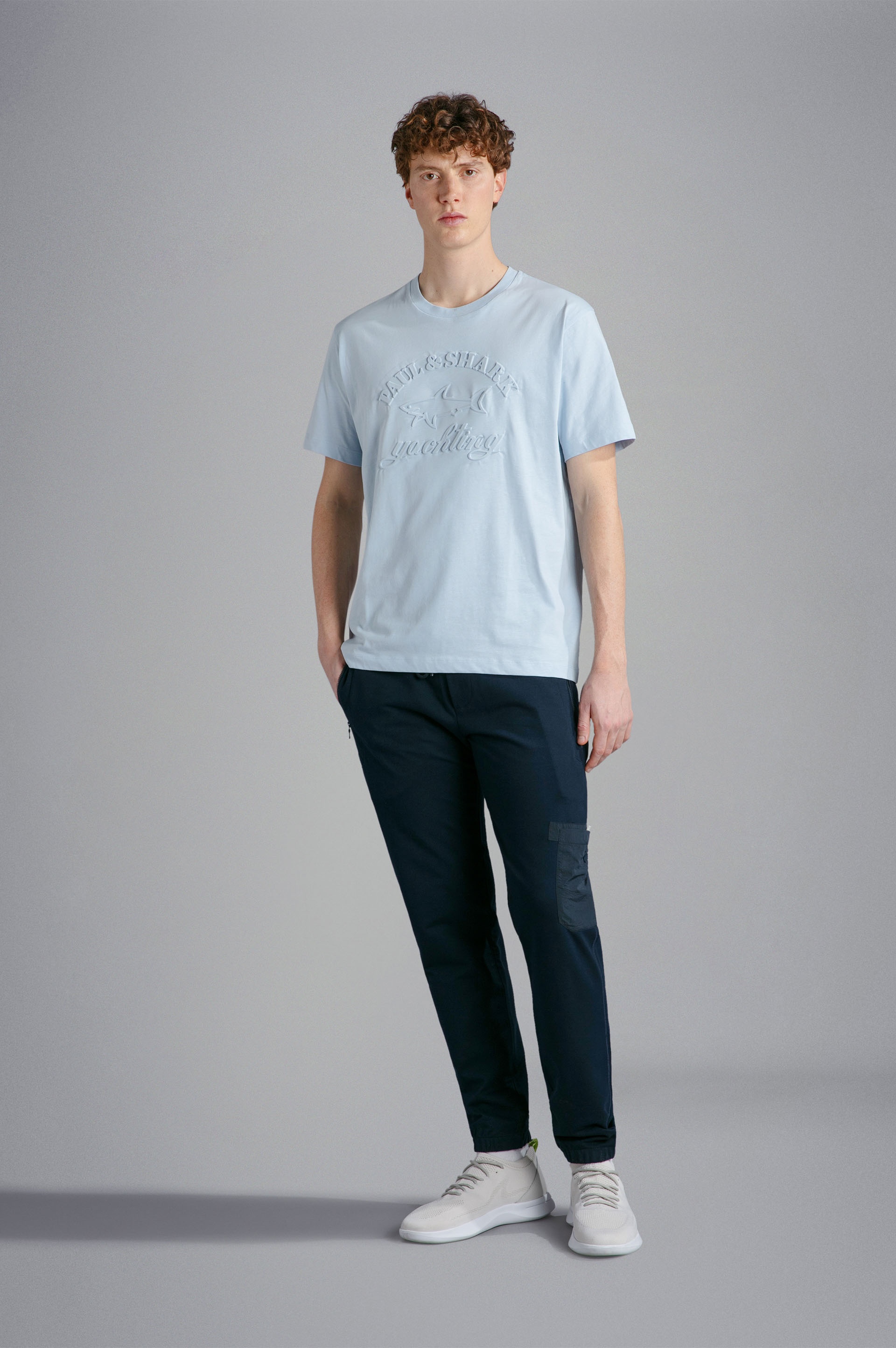 COTTON TRACK-PANTS WITH NYLON DETAILS - 2