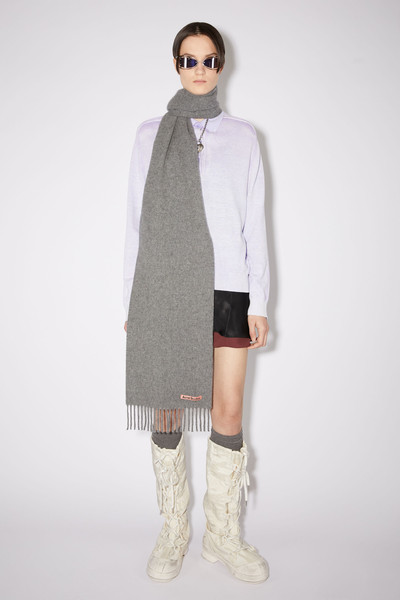 Acne Studios Skinny fringed wool scarf - Grey Melange outlook