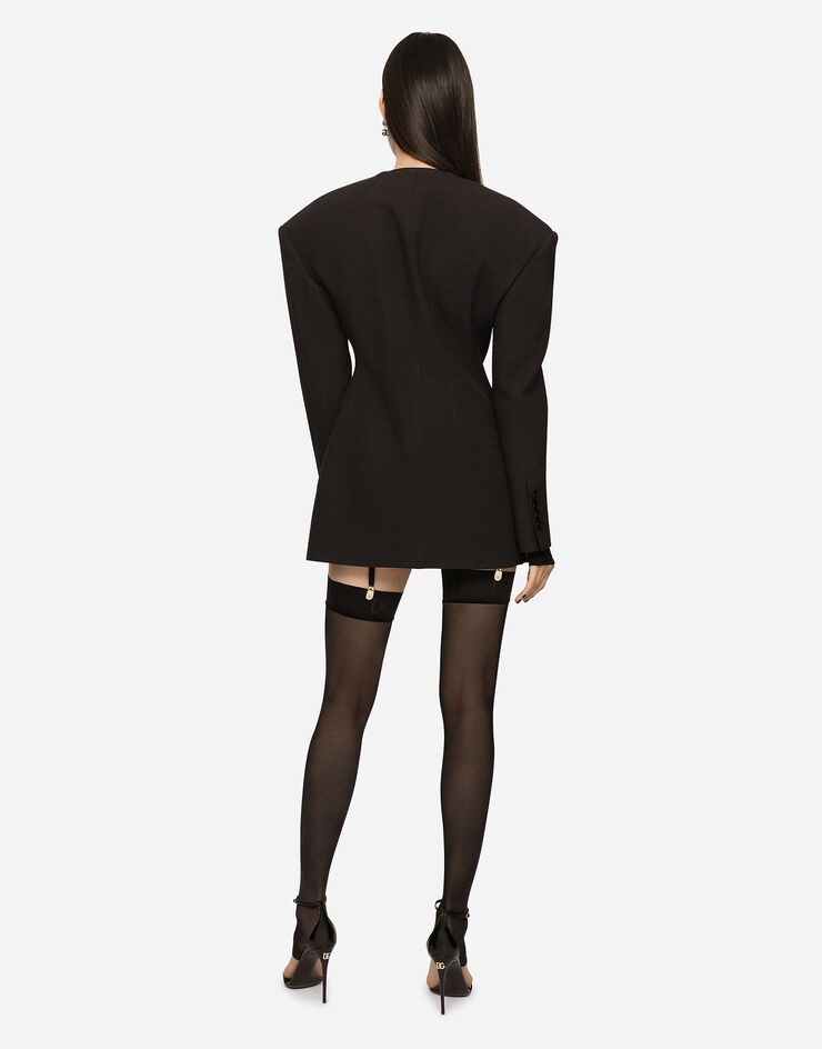 Double crepe jacket with side slit - 3