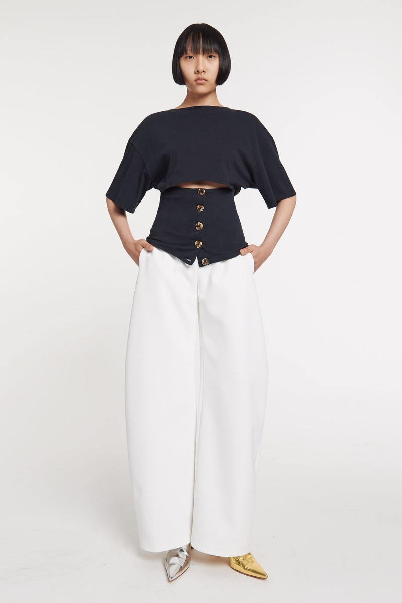 CORSET JERSEY T-SHIRT BLACK 1