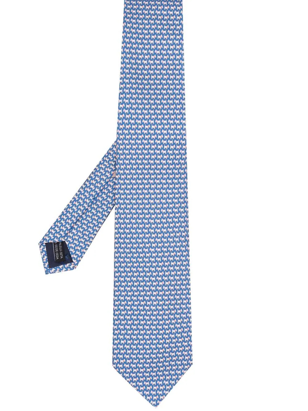 dog-pattern silk tie - 1