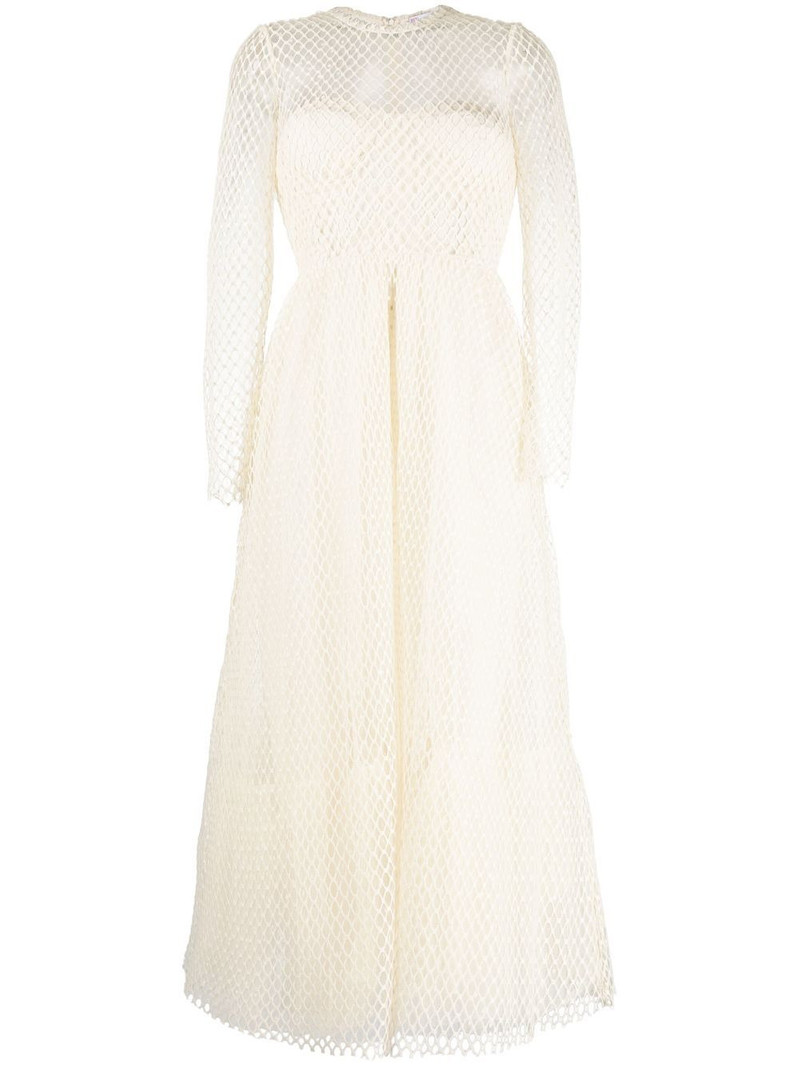 mesh long-sleeve midi dress 1