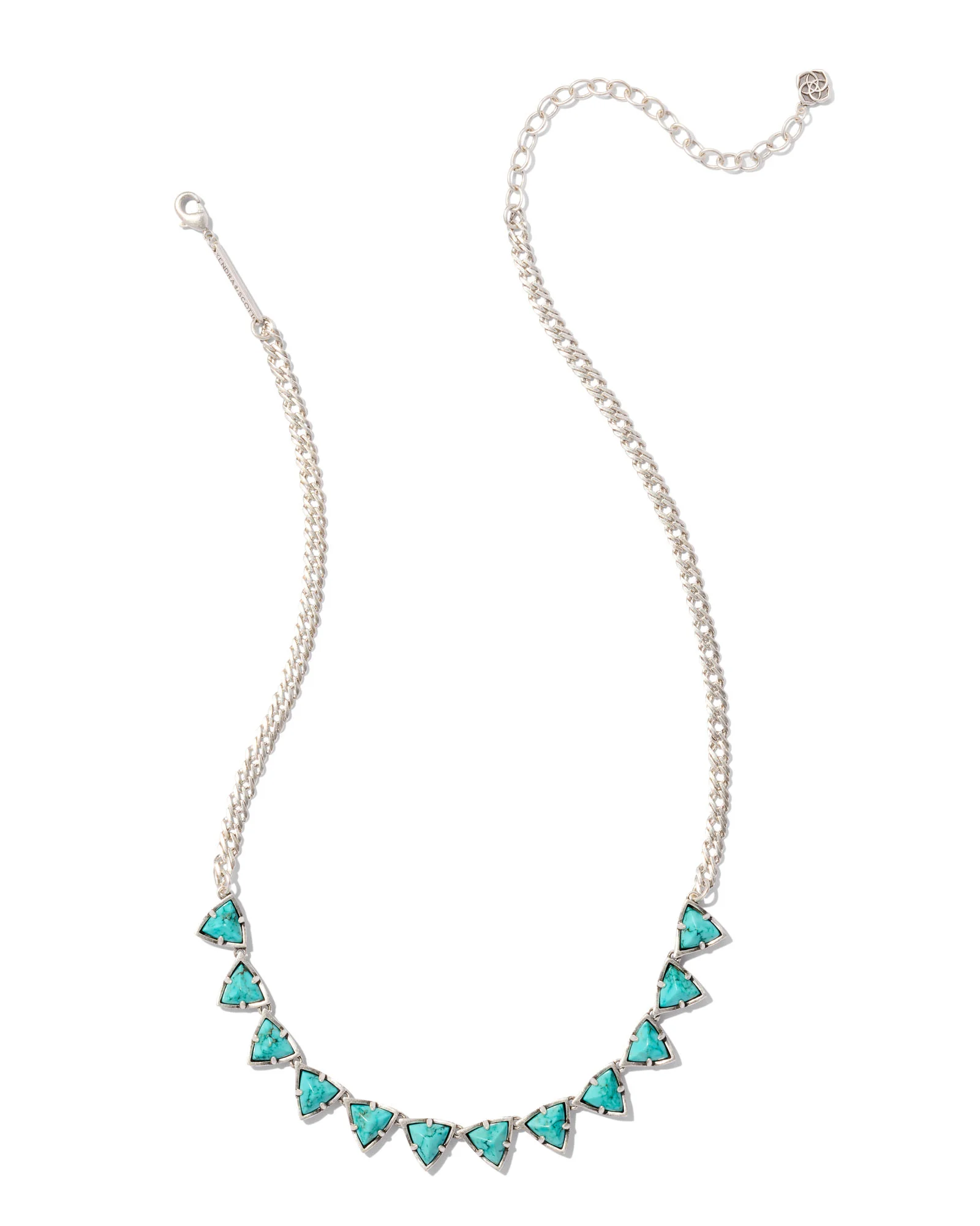 Robby Vintage Silver Strand Necklace in Variegated Turquoise Magnesite - 1
