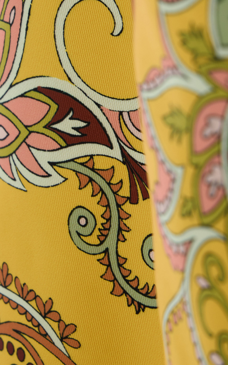 Exclusive Marion Strapless Printed Twill Midi Dress yellow 5