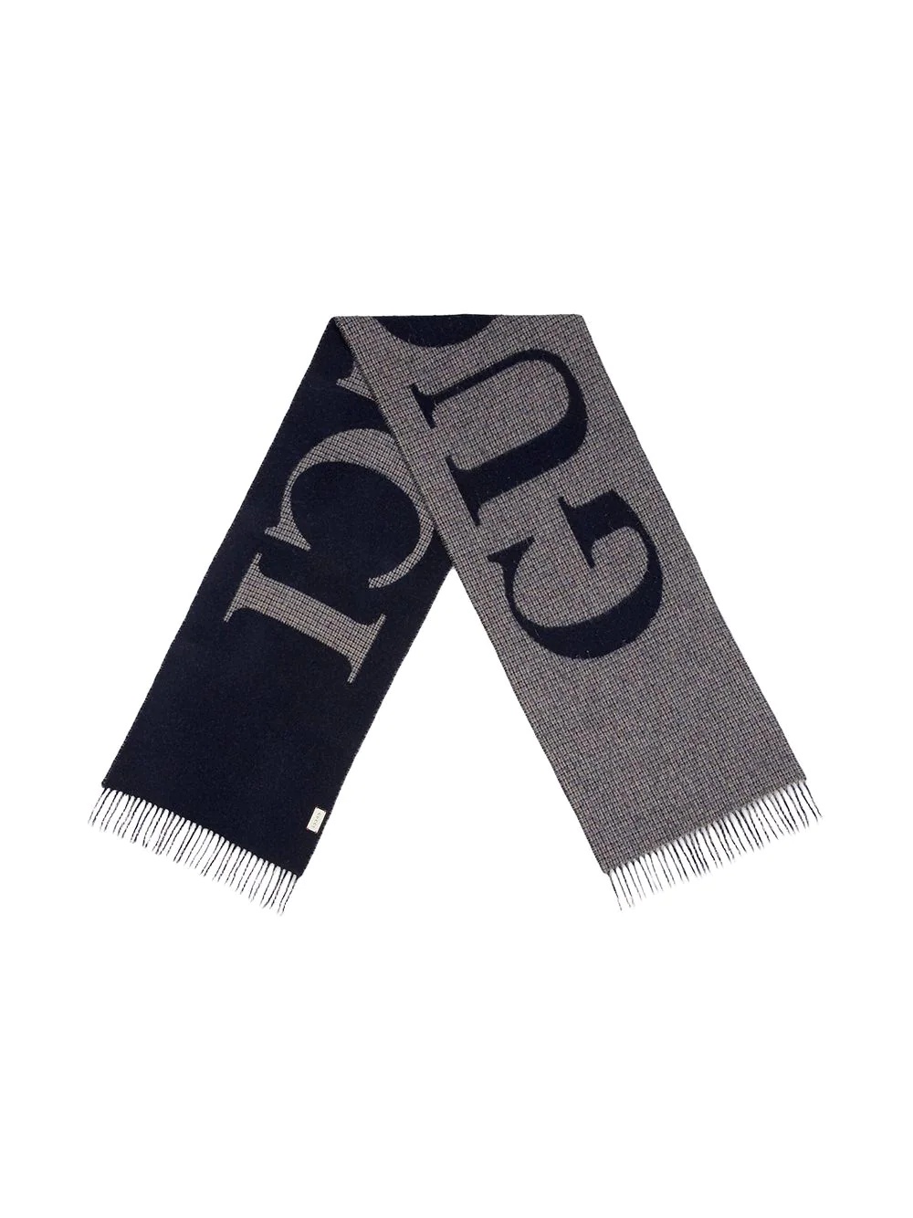 logo jacquard scarf - 3