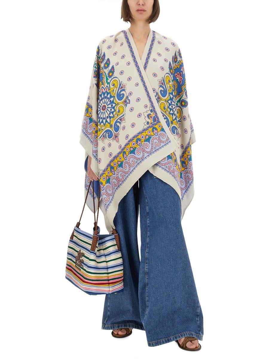 Etro Women Cape With Daisies - 4