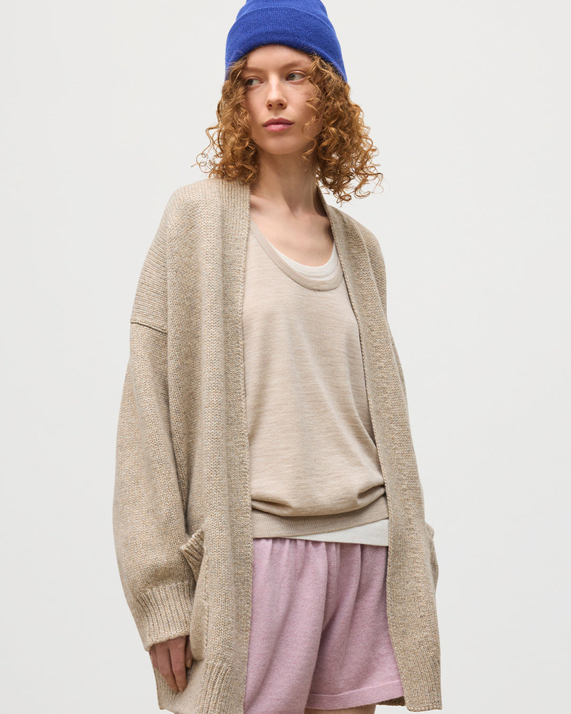 Bay Natural Marl Cashmere & Cotton Cardigan 5
